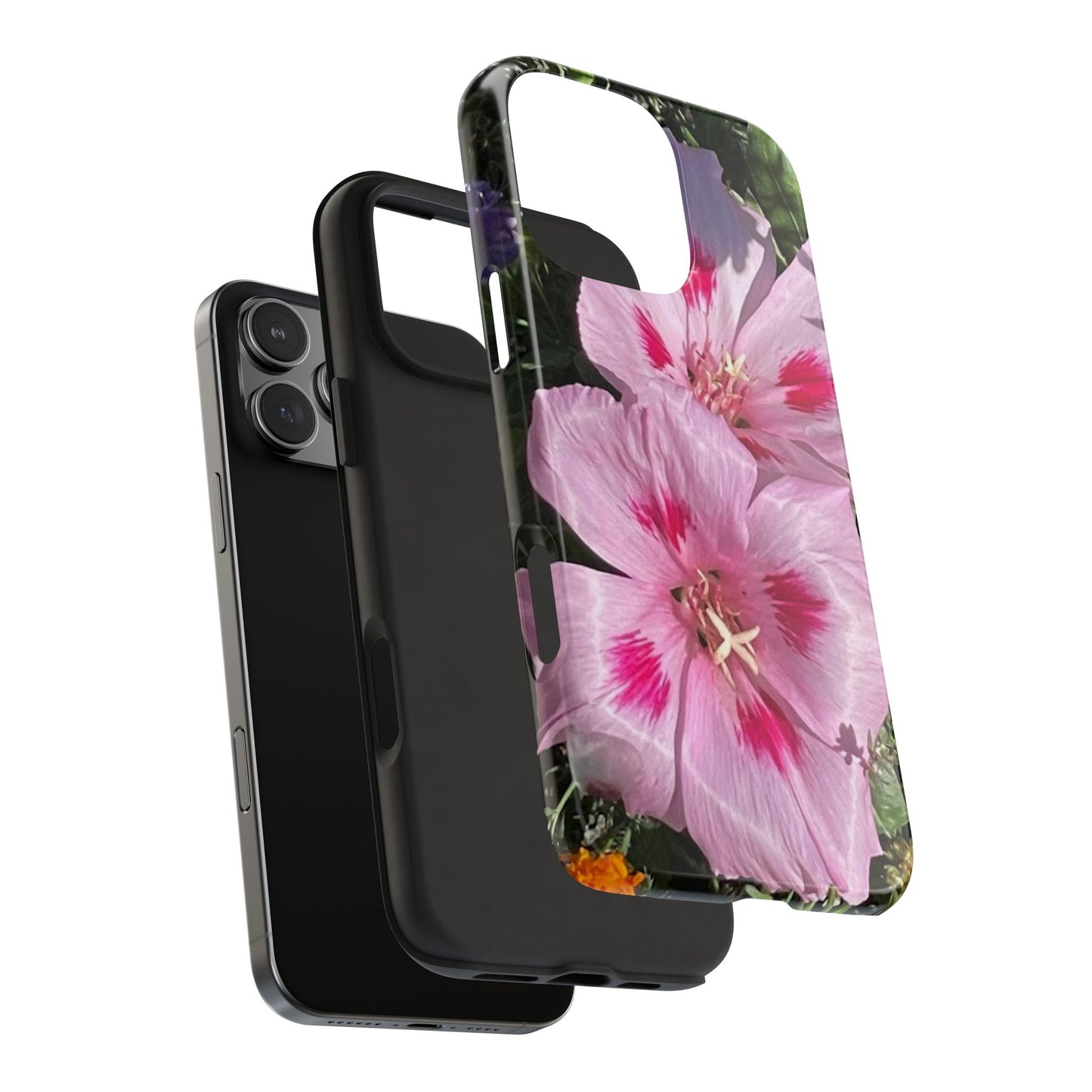 Vibrant Floral Tough Phone Case - Durable Protection with Stunning Pink Flowers