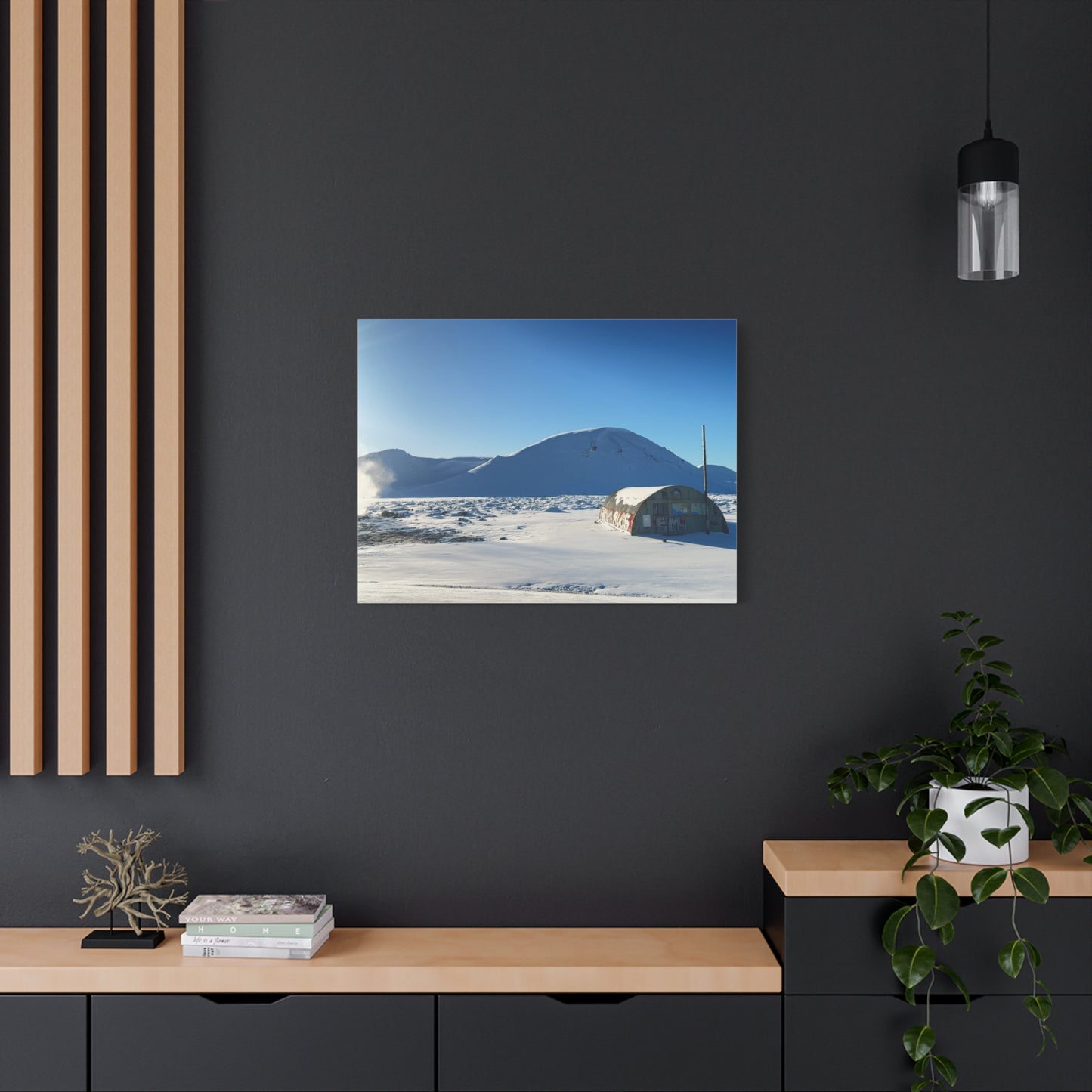 Snow-Covered Landscape Canvas Art - Stretched Matte Print
