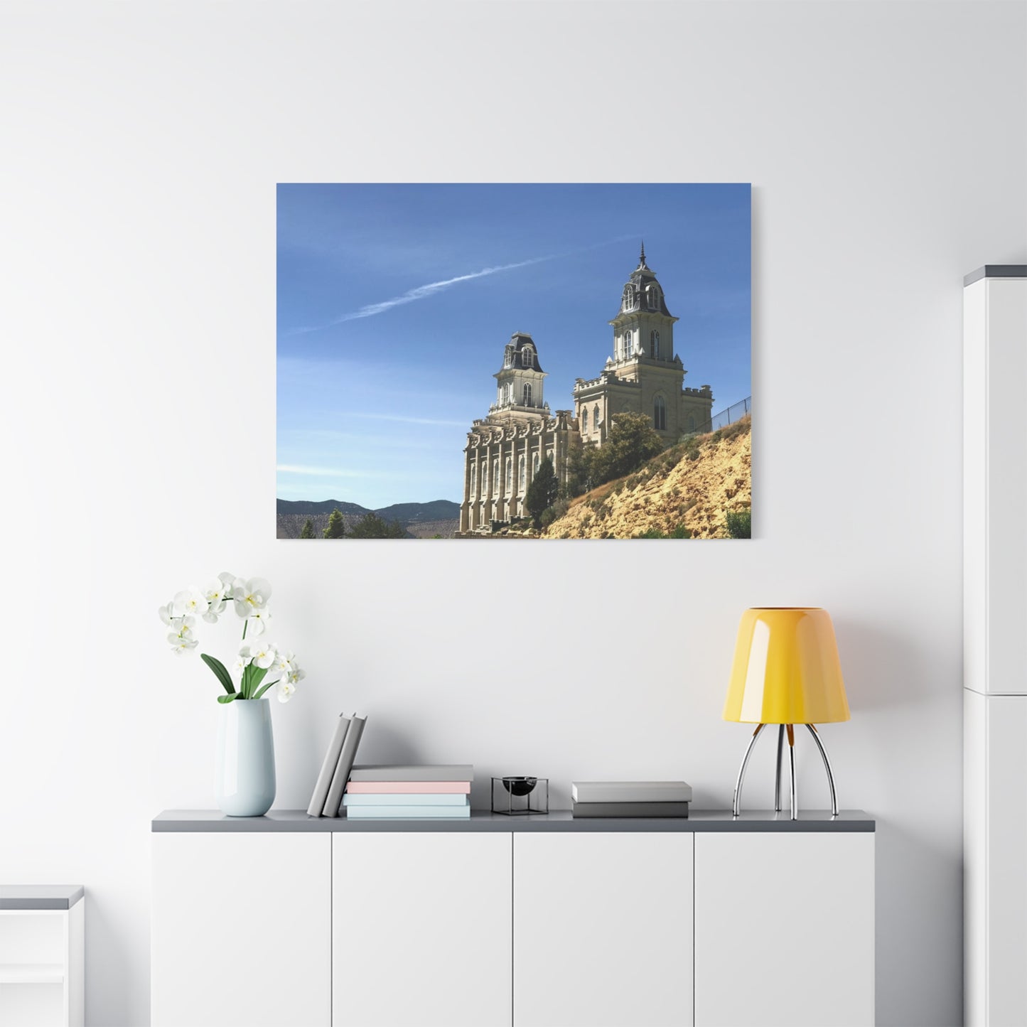 Stretched Matte Canvas Print of Historic Architecture Manti Temple LDS