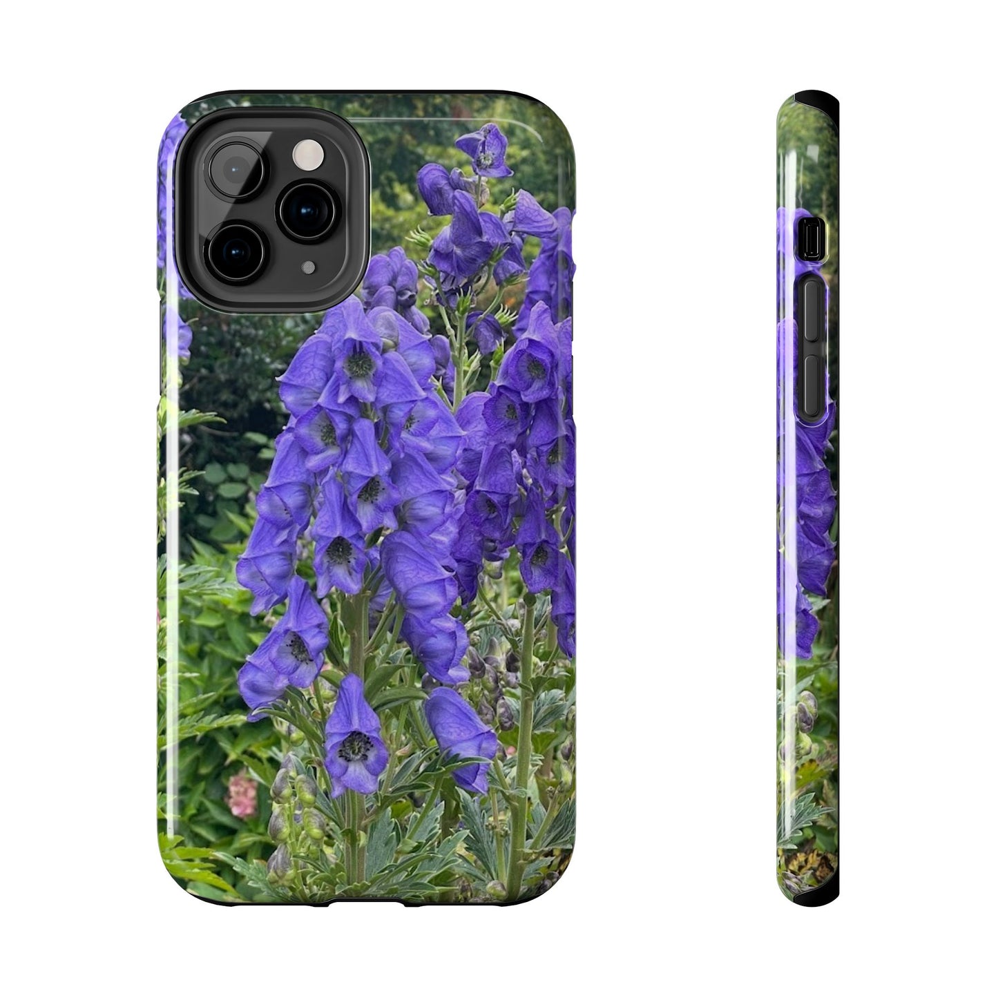 Elegant Floral Tough Phone Case - Purple Aconite Design