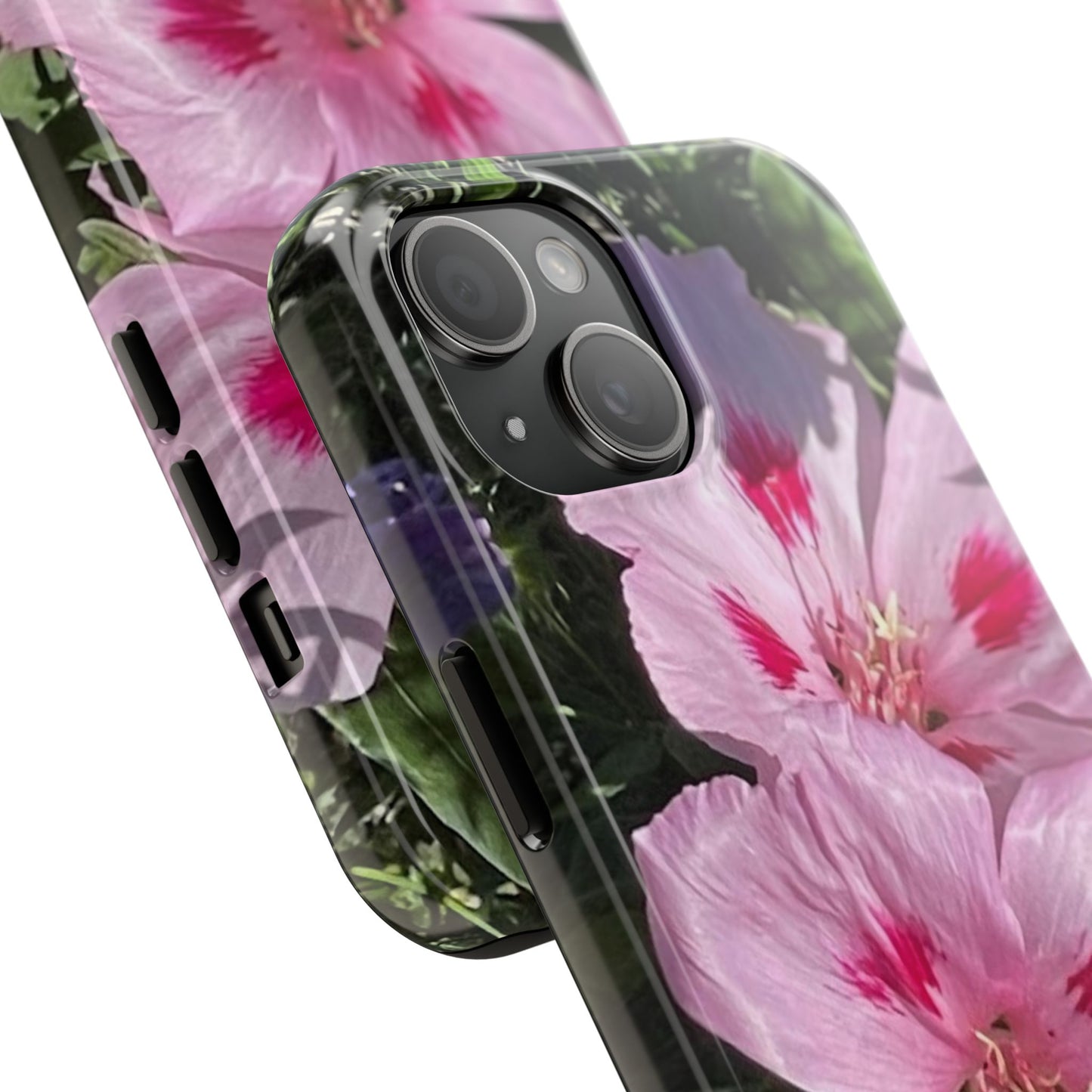 Vibrant Floral Tough Phone Case - Durable Protection with Stunning Pink Flowers