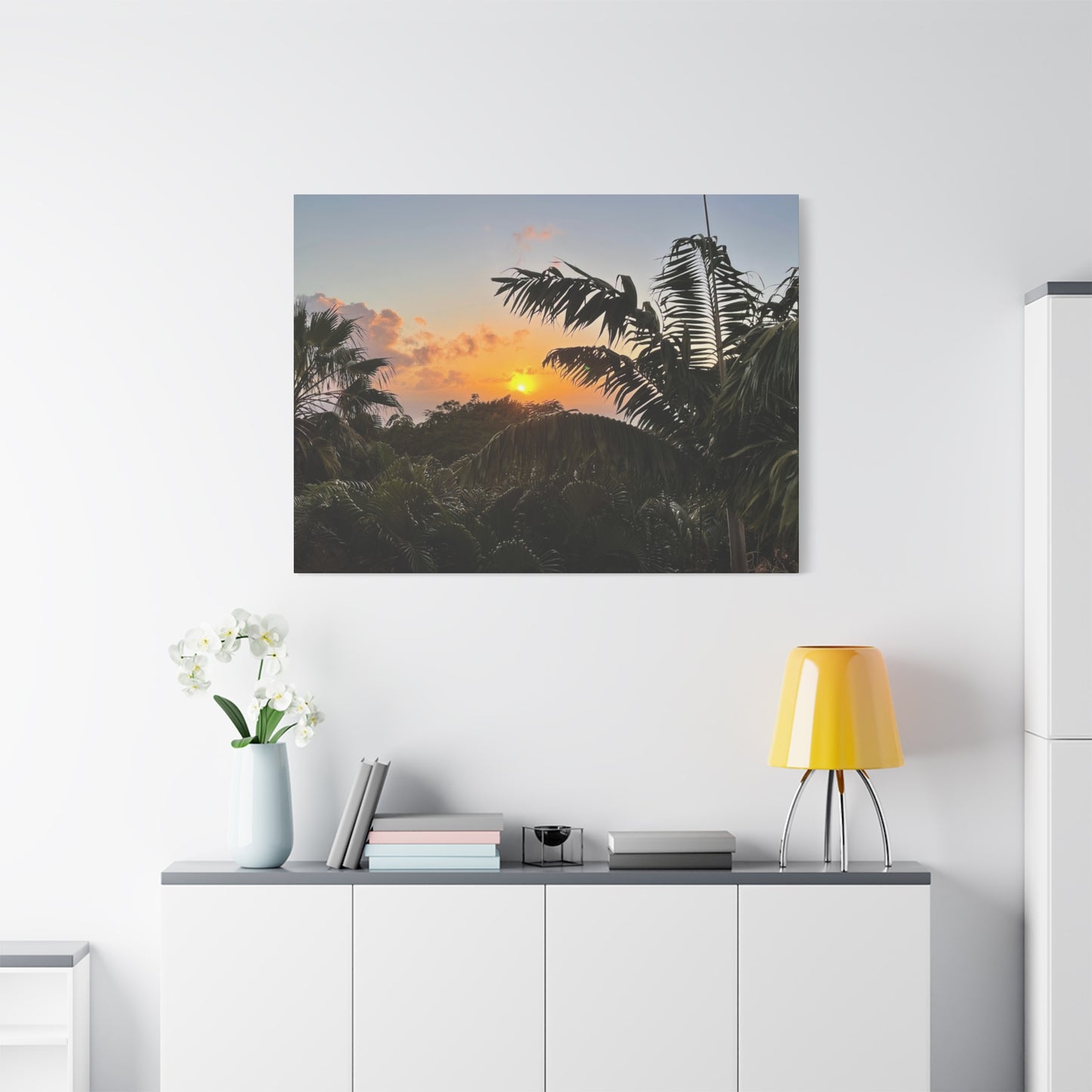Tropical Sunset Matte Canvas - 12x16 Stretched Wall Art