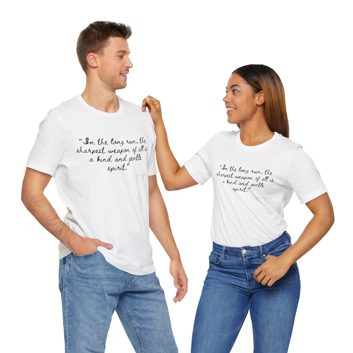 "In the long run..." Anne Frank Inspirational Quote Tee - Kind and Gentle Spirit