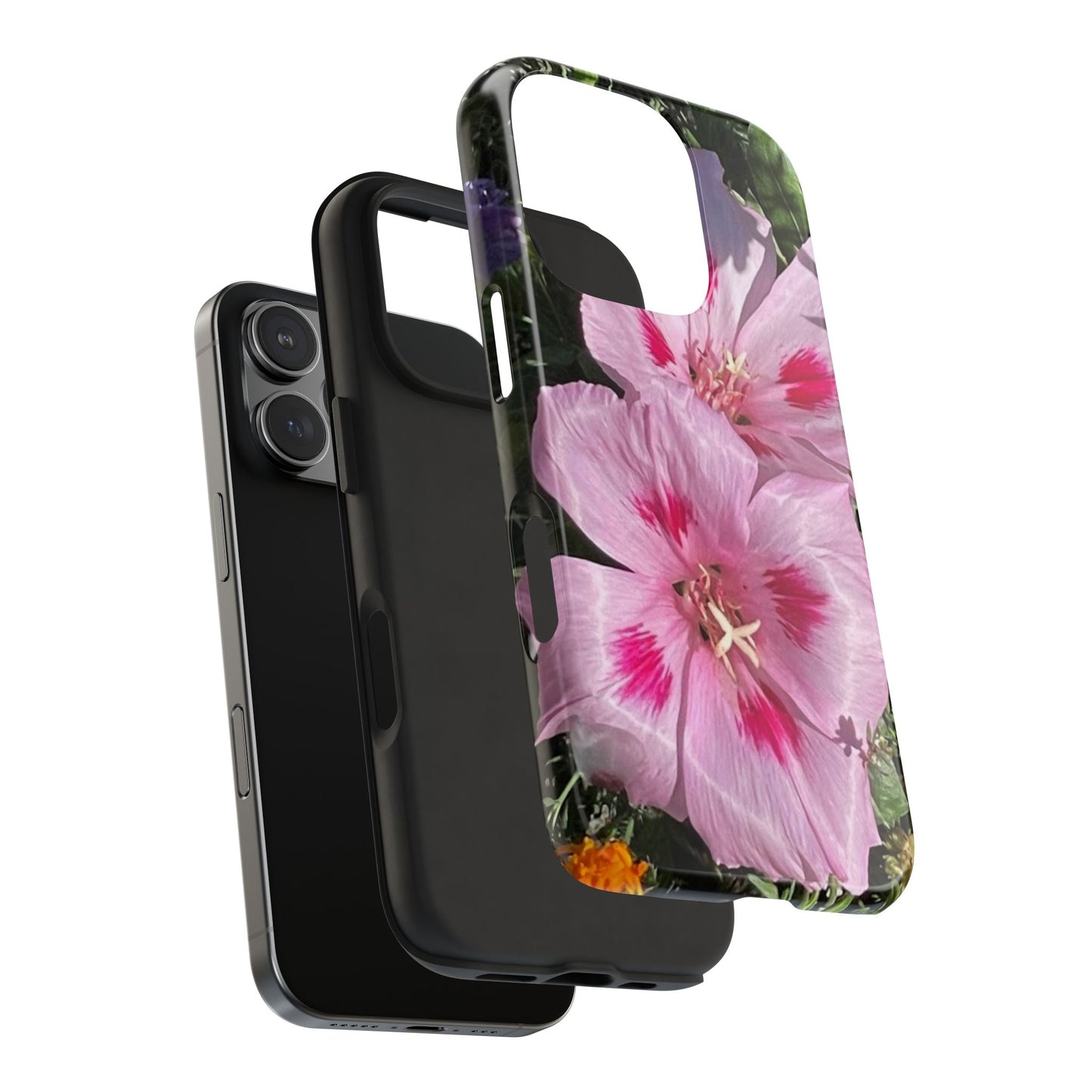 Vibrant Floral Tough Phone Case - Durable Protection with Stunning Pink Flowers