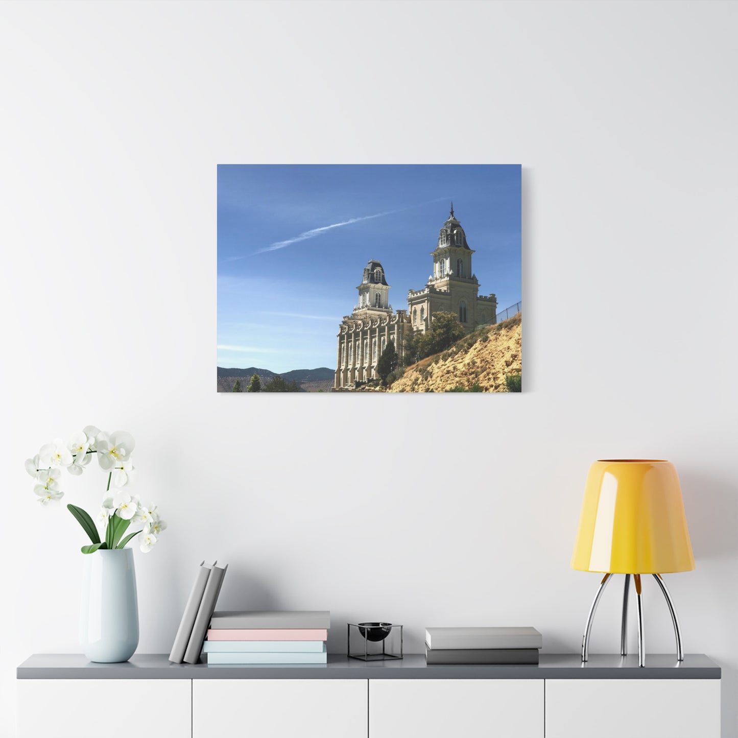 Stretched Matte Canvas Print of Historic Architecture Manti Temple LDS