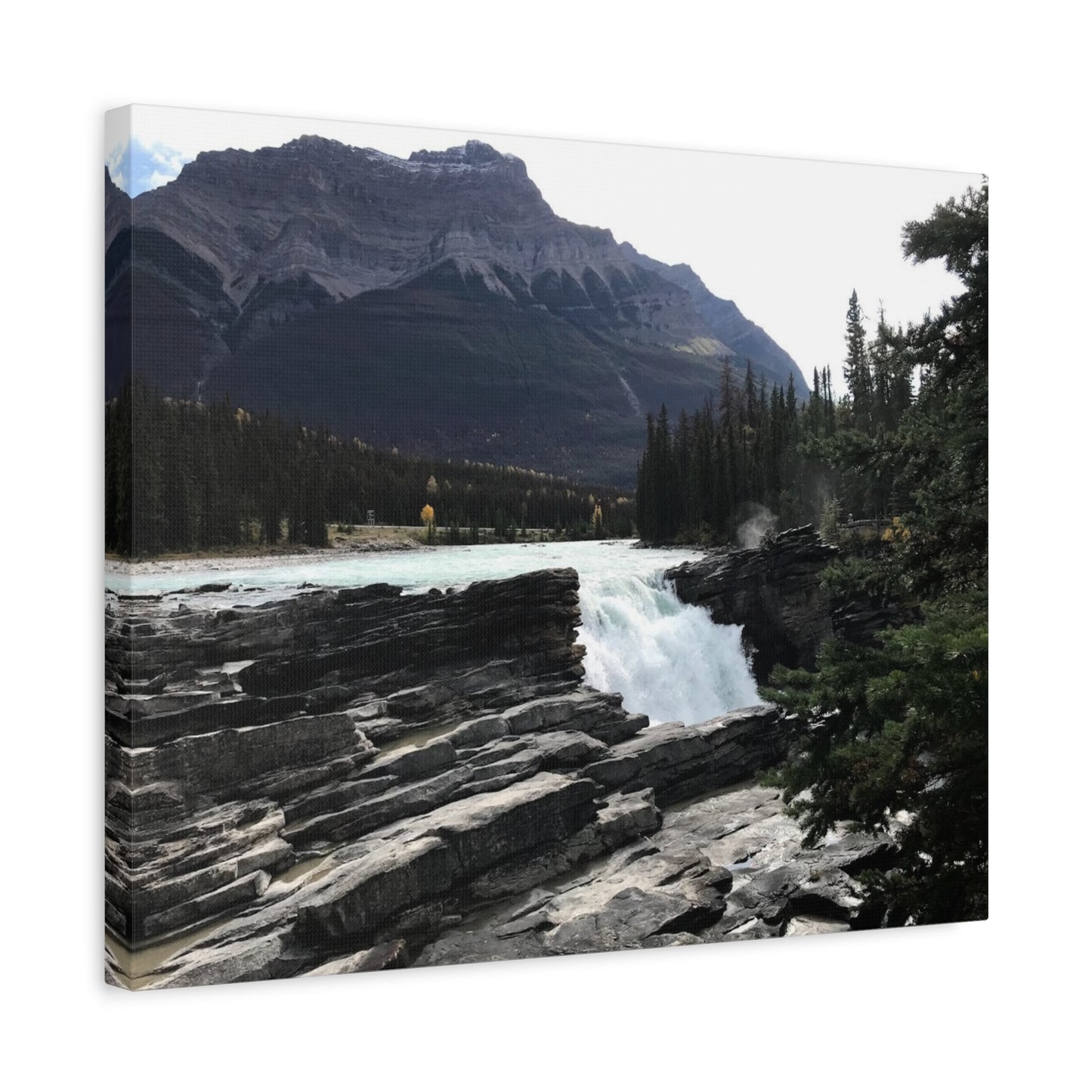 Mountain Waterfall Canvas Art - Stretched Wall Decor for Nature Lovers