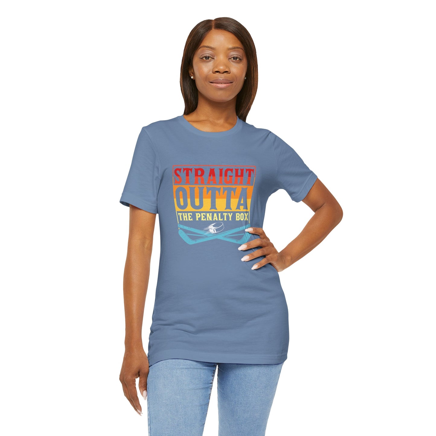 Straight Outta The Penalty Box Unisex T-Shirt - Fun Sports Tee for Game Day Hockey