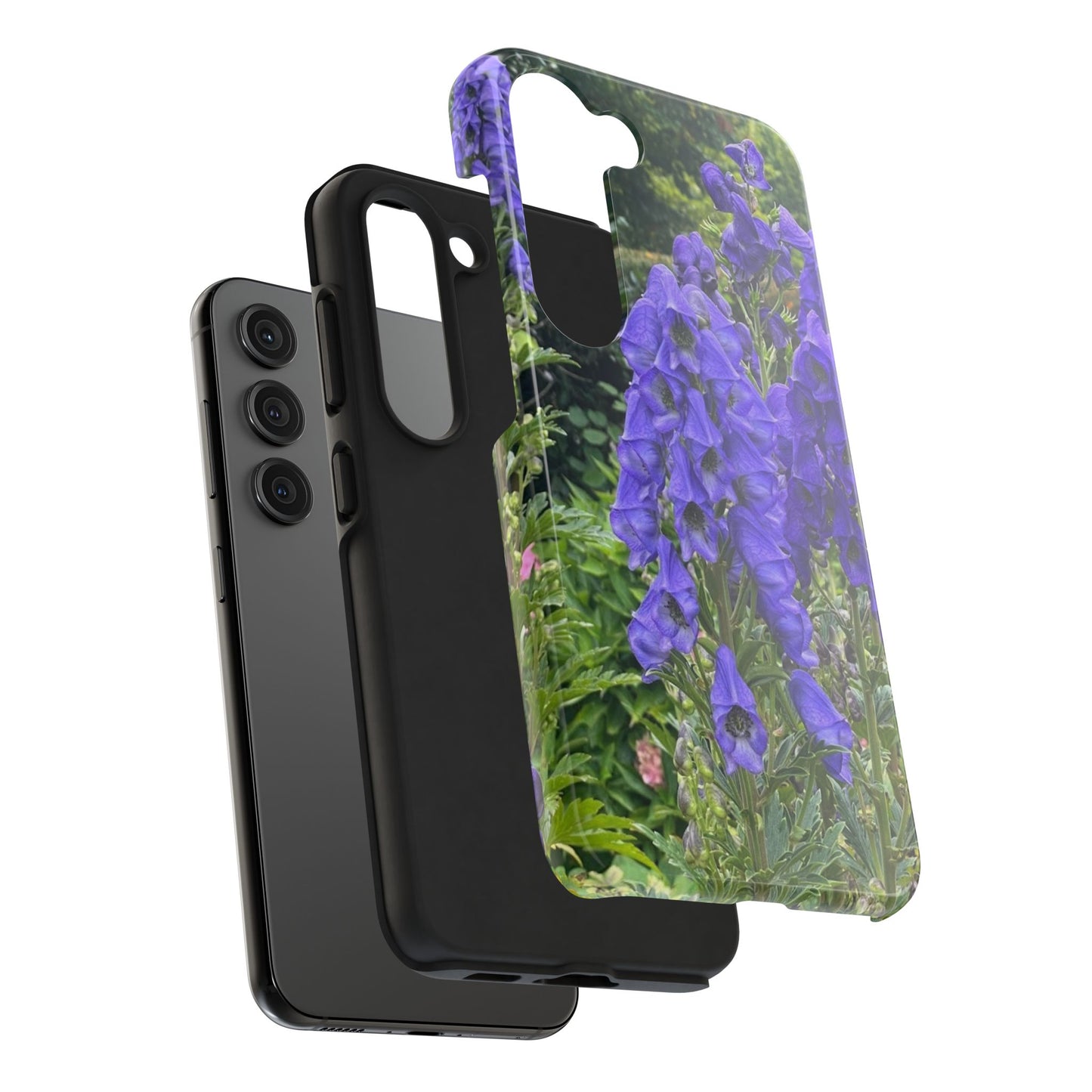 Elegant Floral Tough Phone Case - Purple Aconite Design