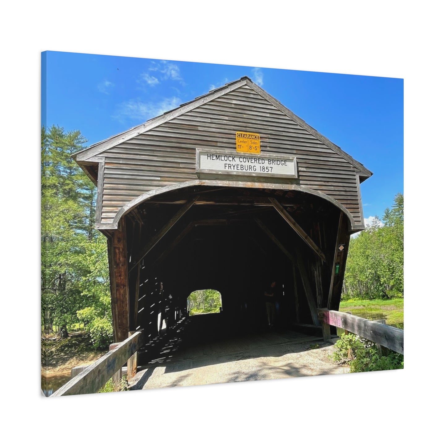 Scenic Covered Bridge Canvas Art – 1.25" Stretched Wall Decor for Nature Lovers