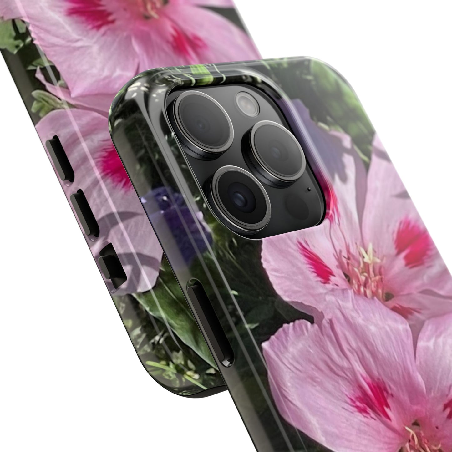 Vibrant Floral Tough Phone Case - Durable Protection with Stunning Pink Flowers
