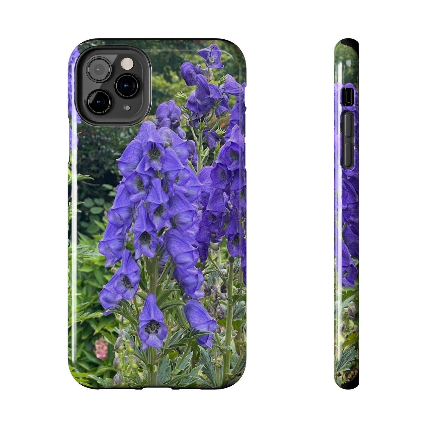 Elegant Floral Tough Phone Case - Purple Aconite Design