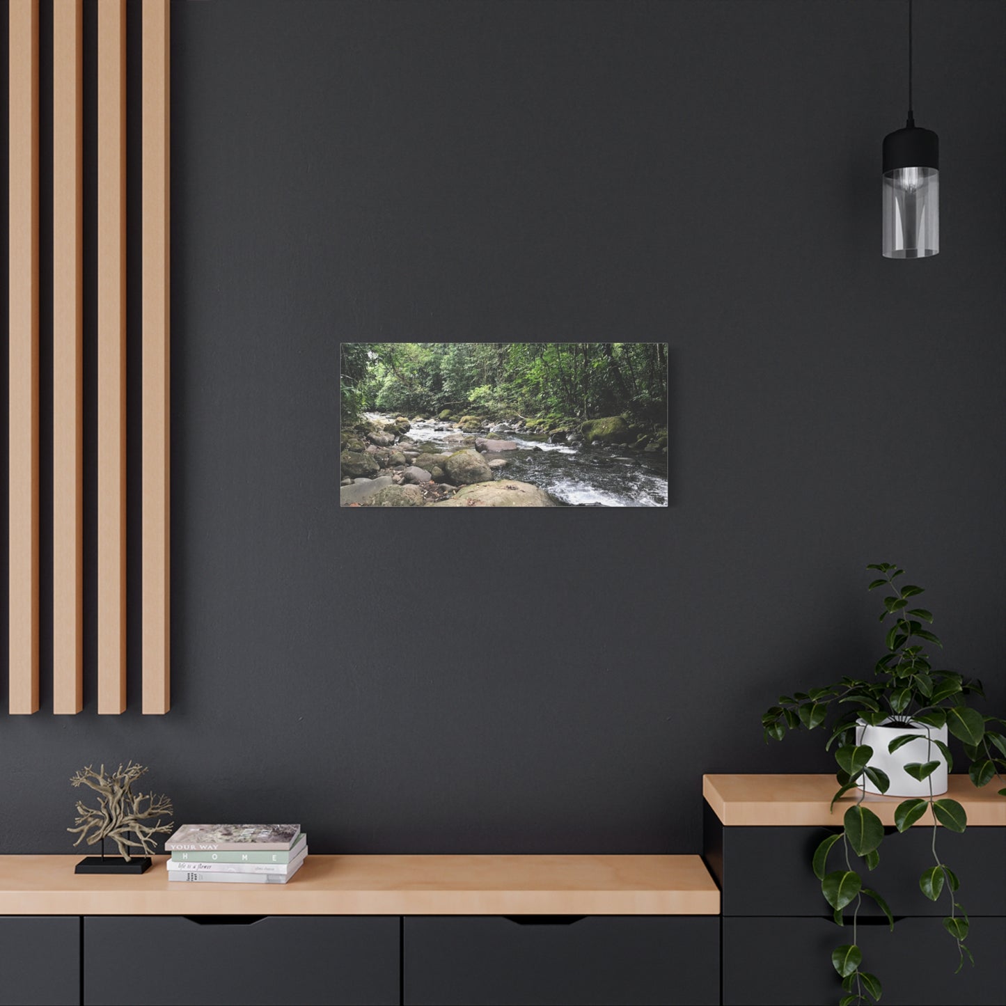 Serene Nature Canvas Wall Art – Tranquil River Landscape, 1.25" Stretched Print