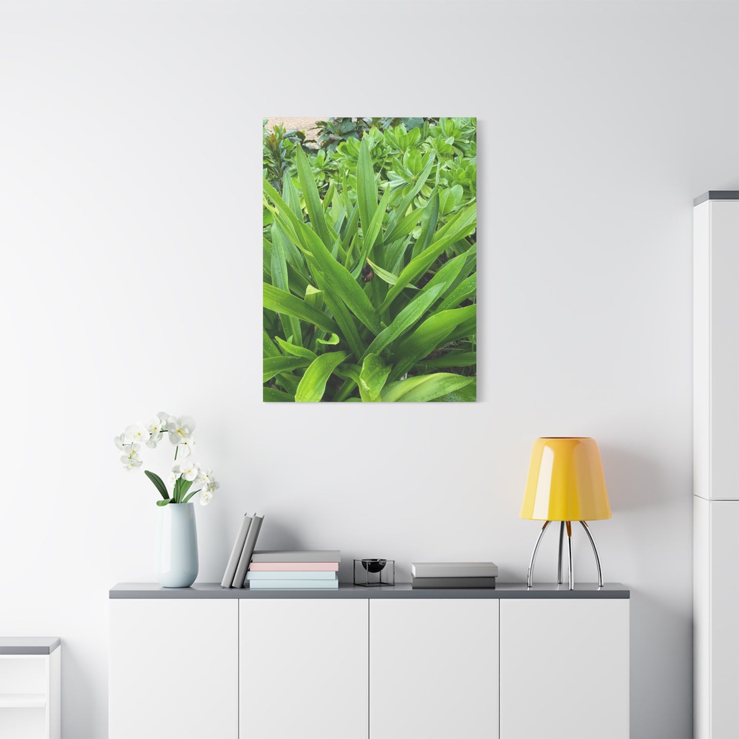 Nature-Inspired Matte Canvas Wall Art - Lush Greenery with snail