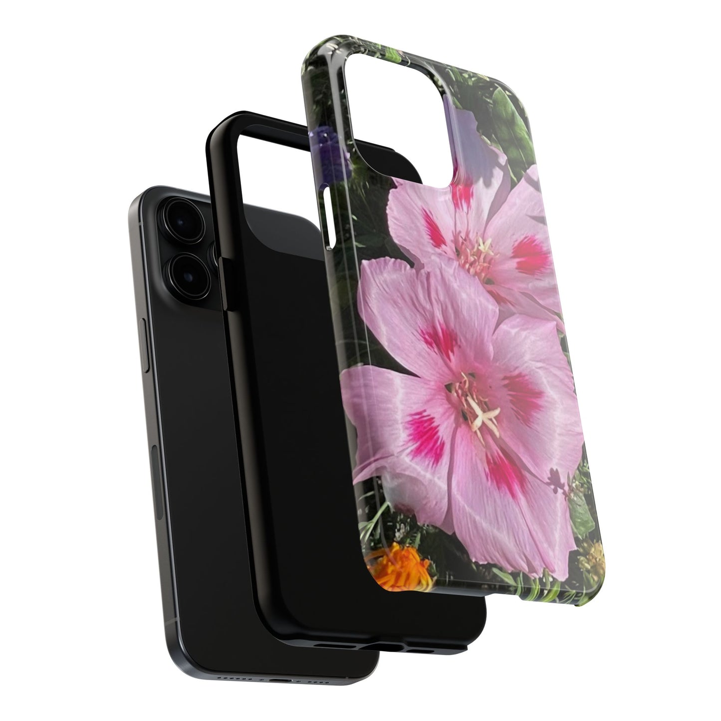 Vibrant Floral Tough Phone Case - Durable Protection with Stunning Pink Flowers