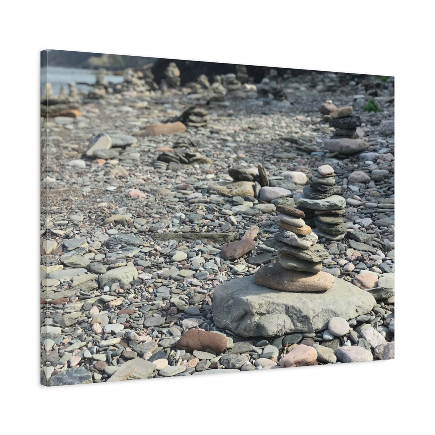 Serene Rock Balancing Canvas Art - 1.25" Matte Stretched Wall Décor