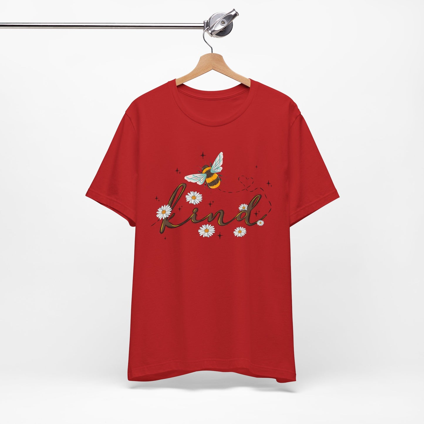 Bee Kind Unisex Jersey Short Sleeve Tee - Inspirational Floral Design