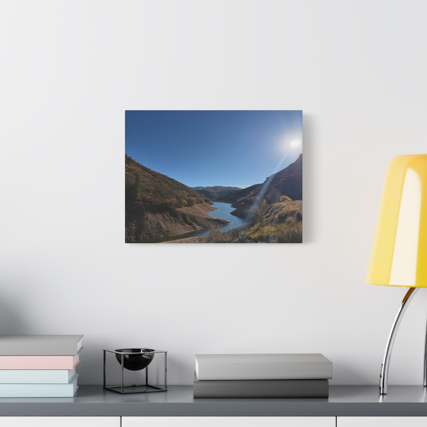 Scenic Landscape Canvas Wall Art – Tranquil Mountain River Design
