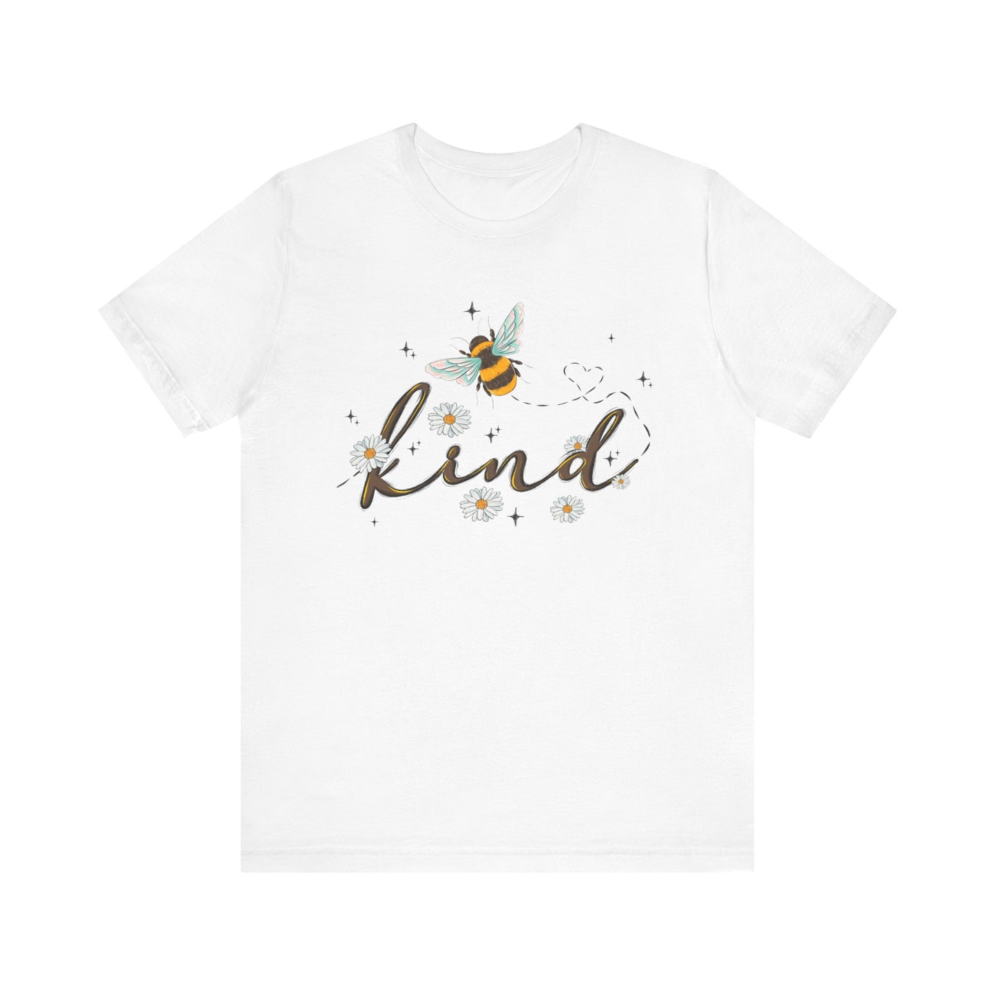 Bee Kind Unisex Jersey Short Sleeve Tee - Inspirational Floral Design