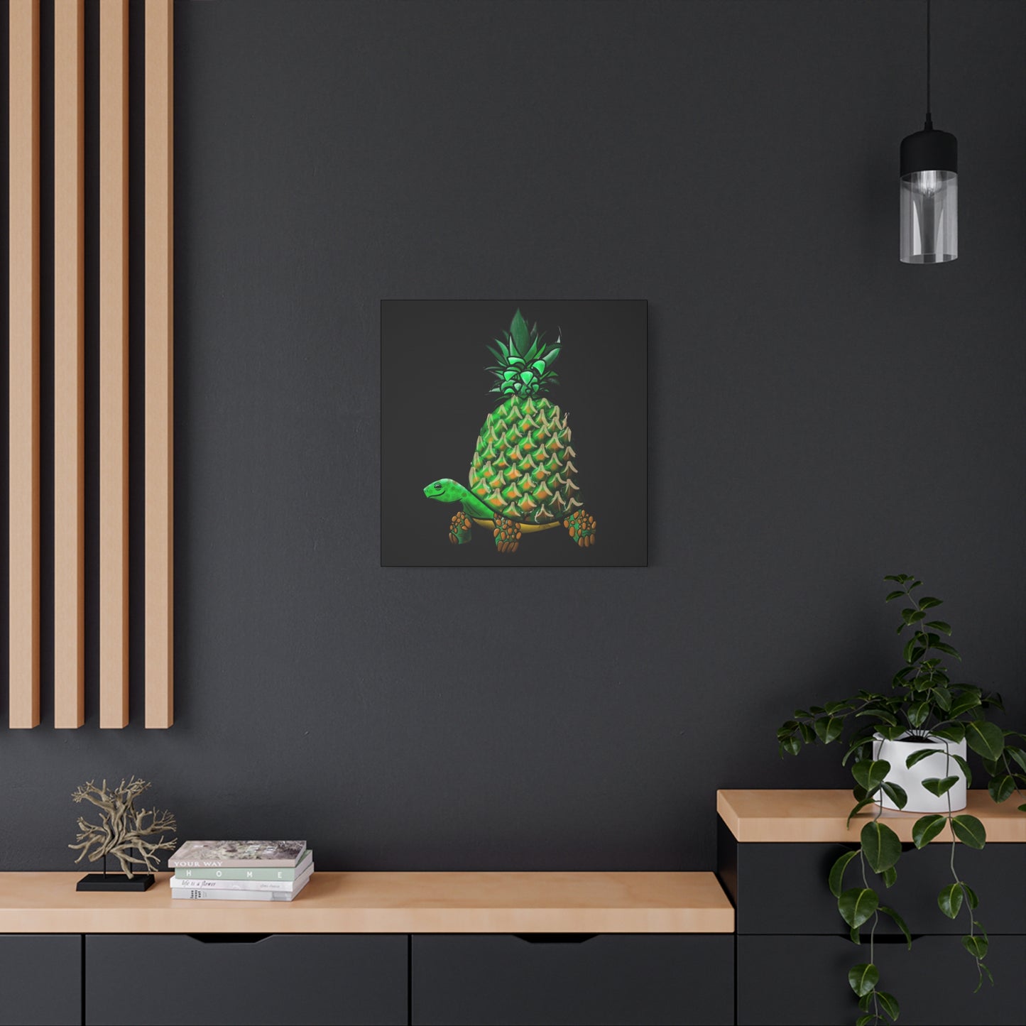Tropical Turtle Canvas Art - Fun Pineapple Design for Home Décor