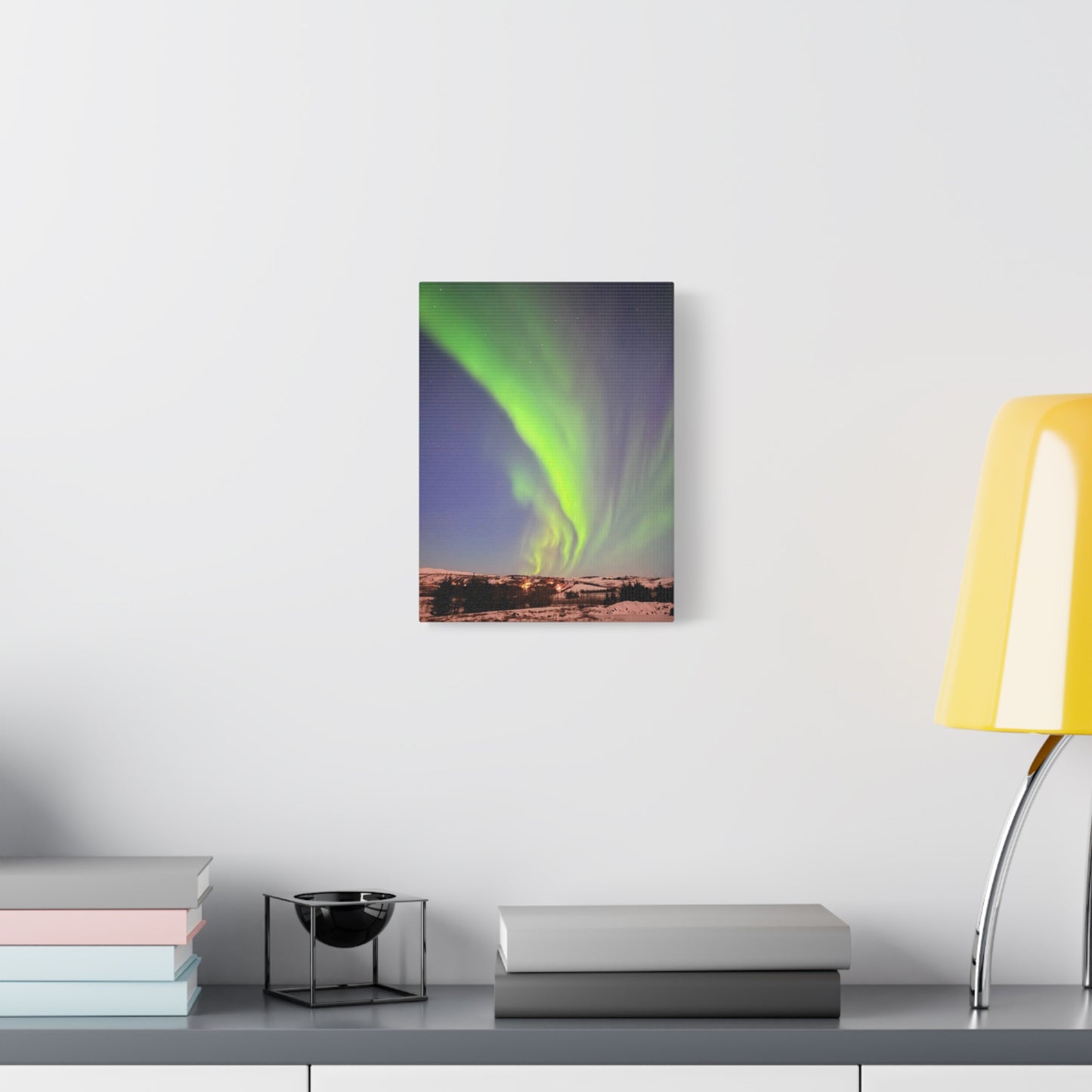 Aurora Borealis Canvas Art - 1.25" Stretched Wall Decor Iceland Northern Lights