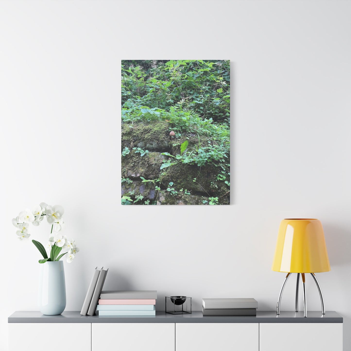 Nature-Inspired Stretched Canvas Print - Rustic Greenery Art for Home Décor