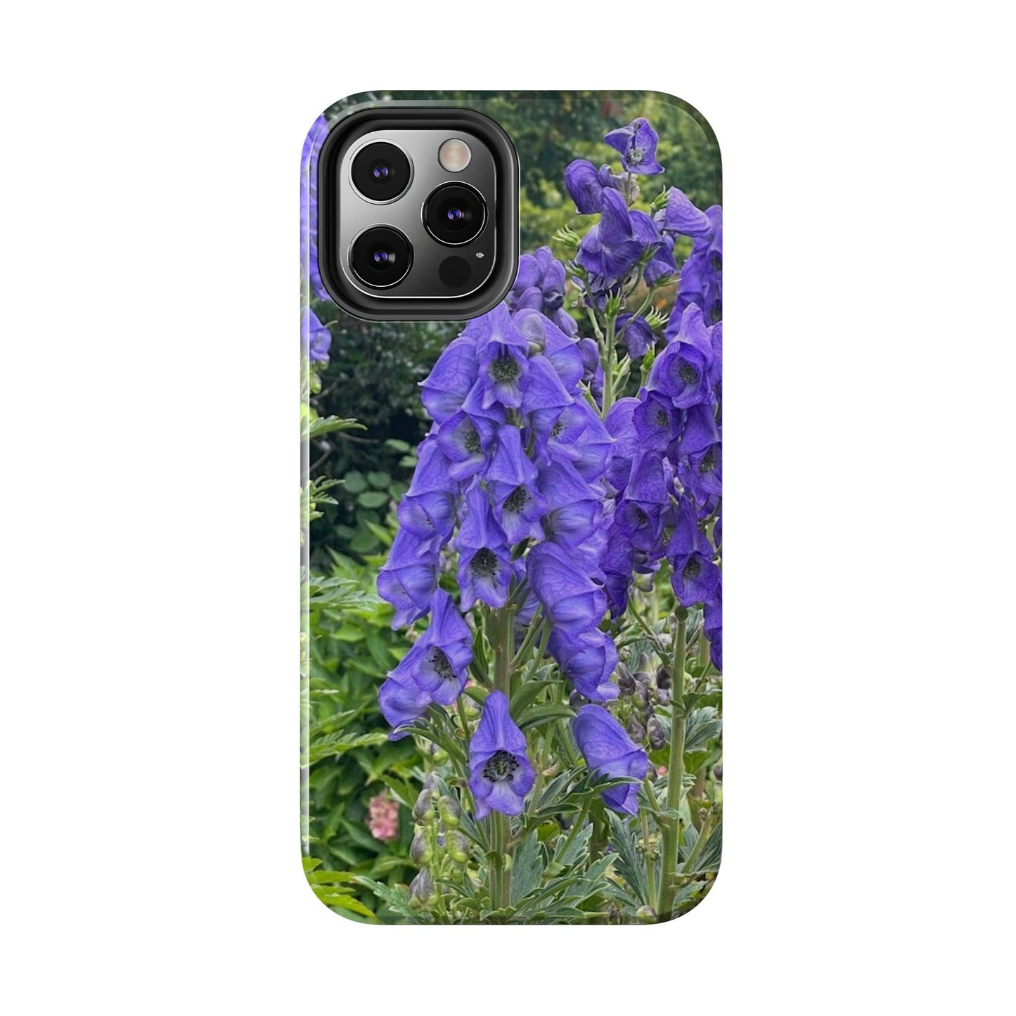 Elegant Floral Tough Phone Case - Purple Aconite Design