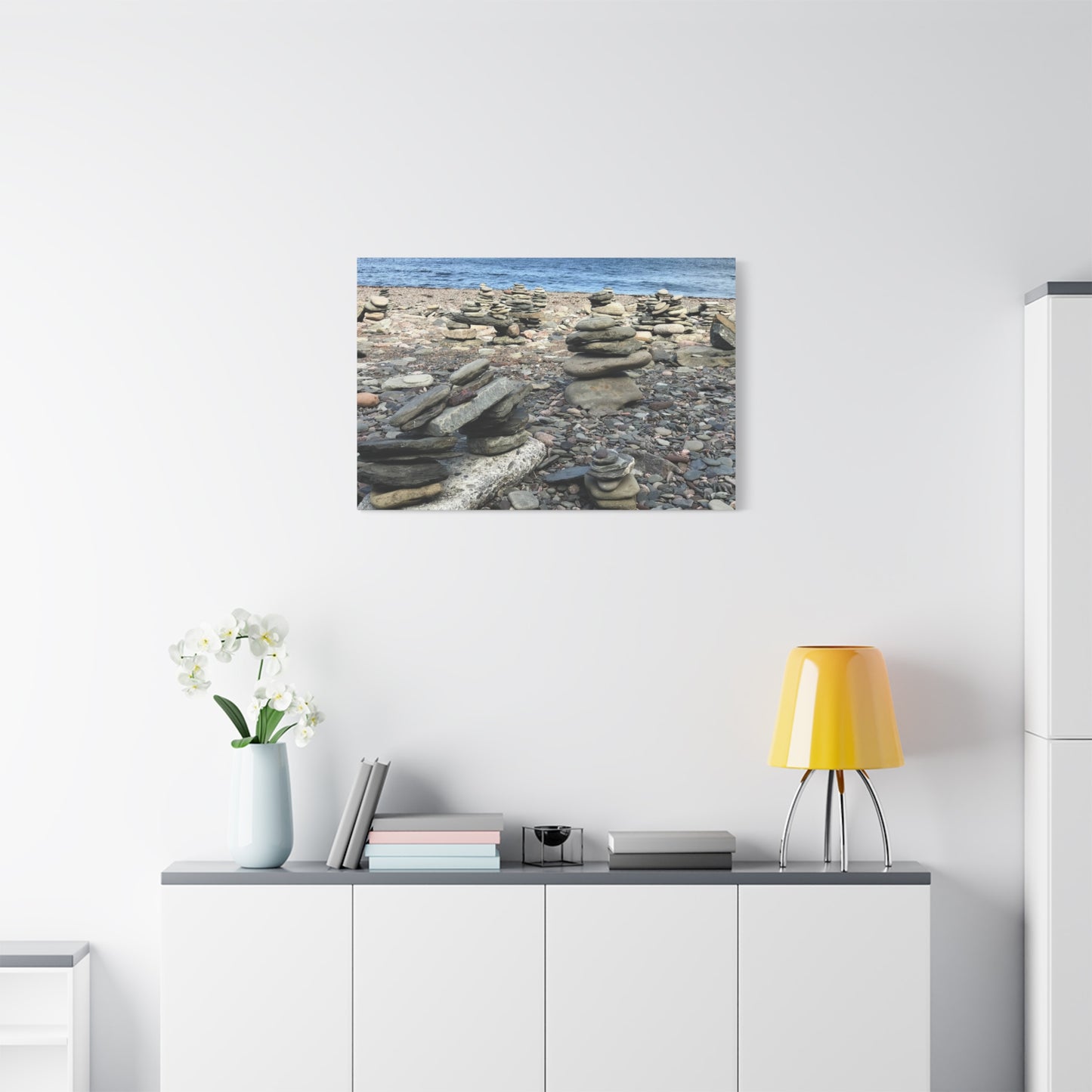 Tranquil Stone Stack Canvas Wall Art, Inspirational Home Decor, Serenity Gift, Nature Photography, Relaxing Living Room Art