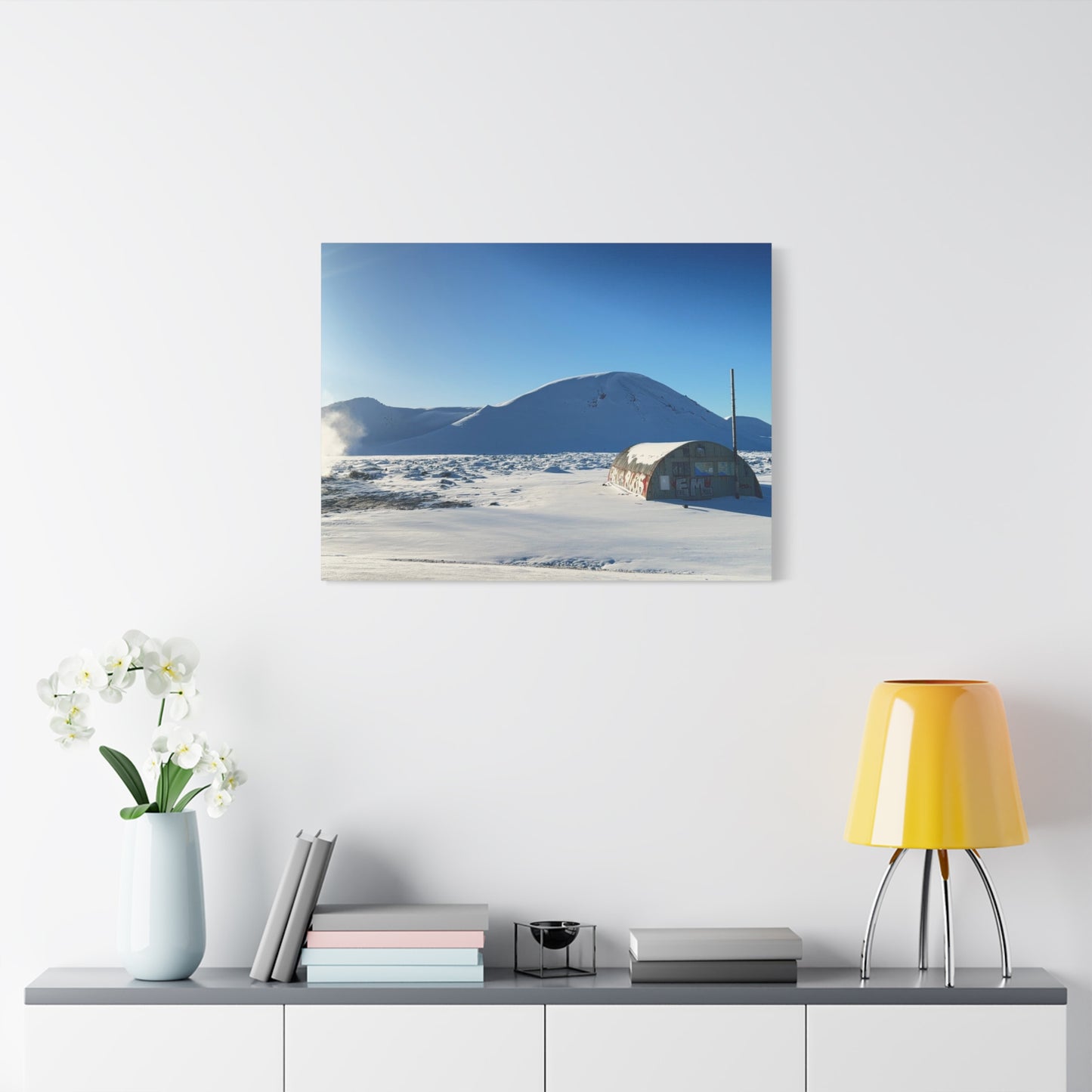 Snow-Covered Landscape Canvas Art - Stretched Matte Print