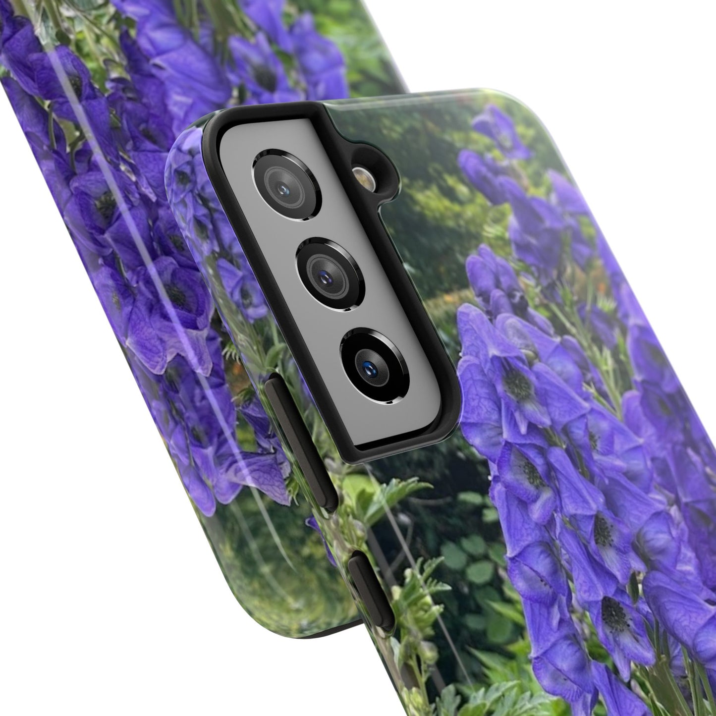 Elegant Floral Tough Phone Case - Purple Aconite Design