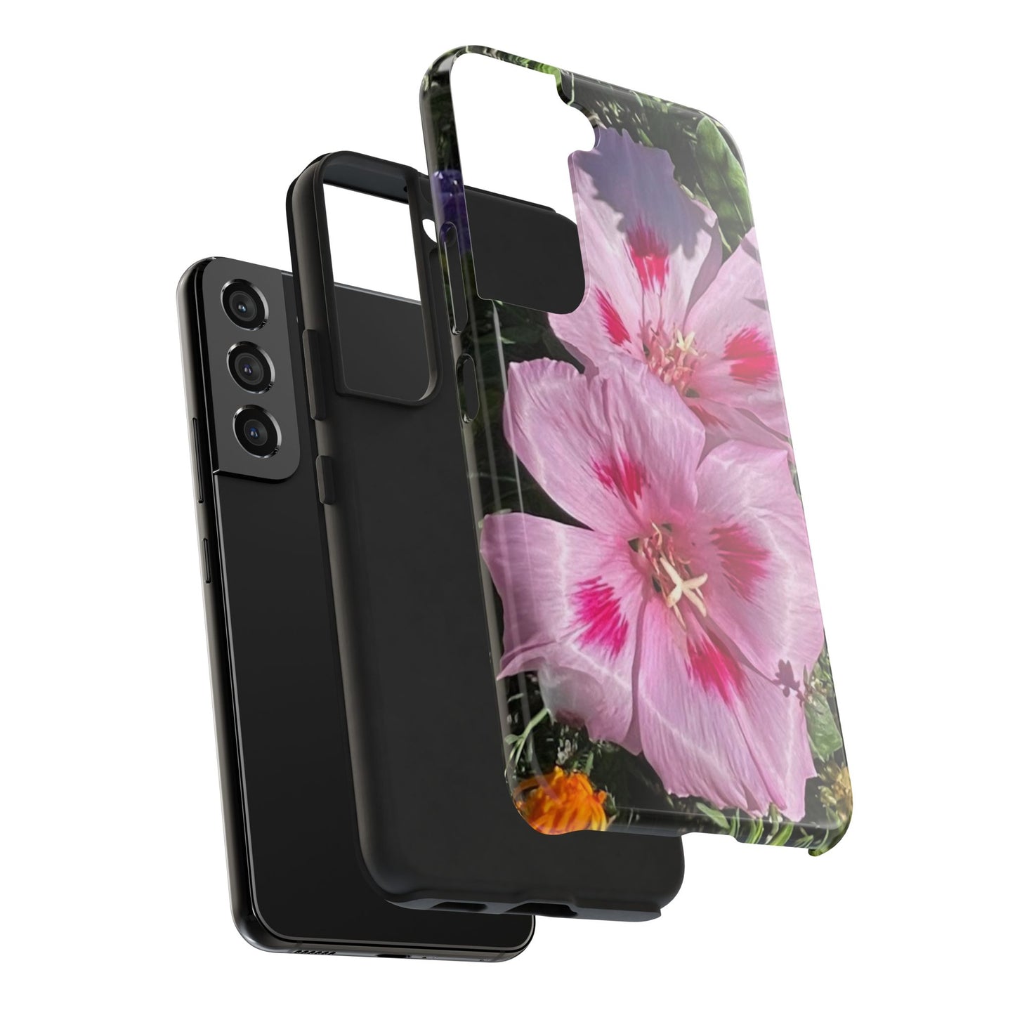 Vibrant Floral Tough Phone Case - Durable Protection with Stunning Pink Flowers