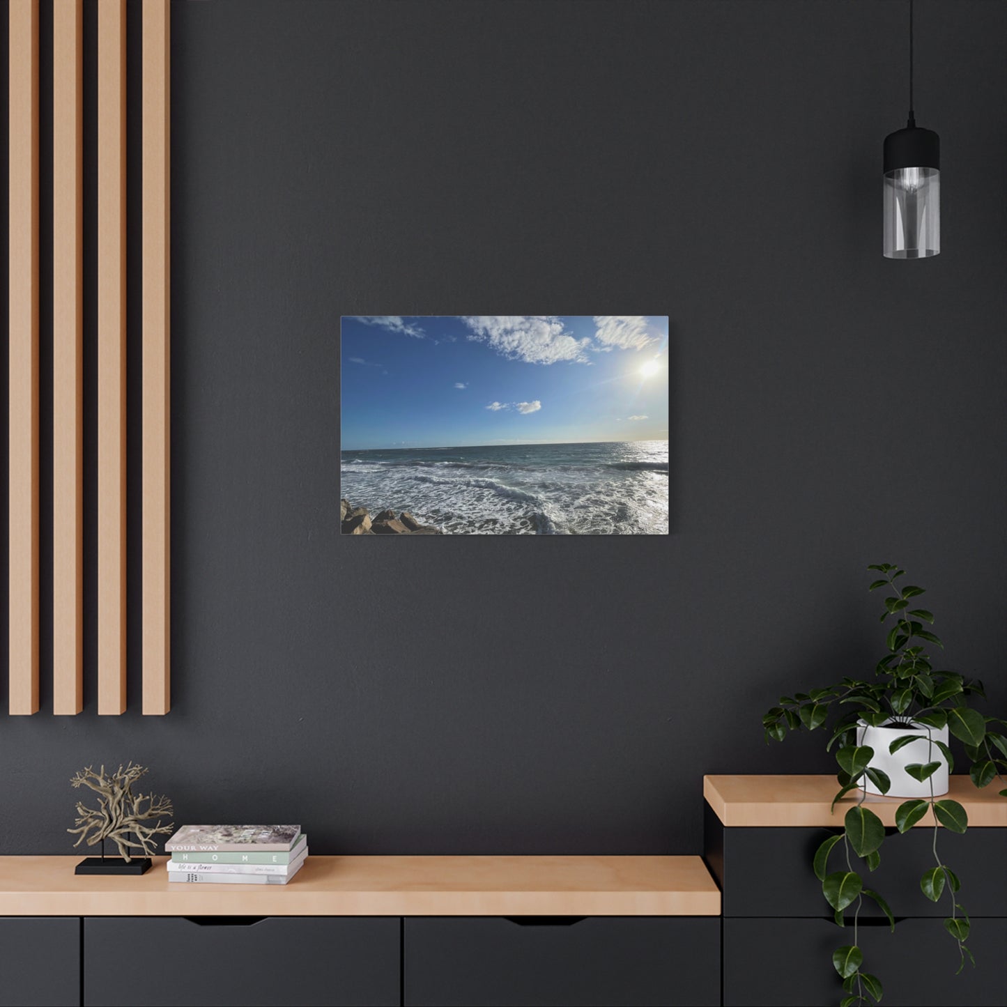 Ocean Waves Stretched Canvas Art - Serene Coastal Home Decor