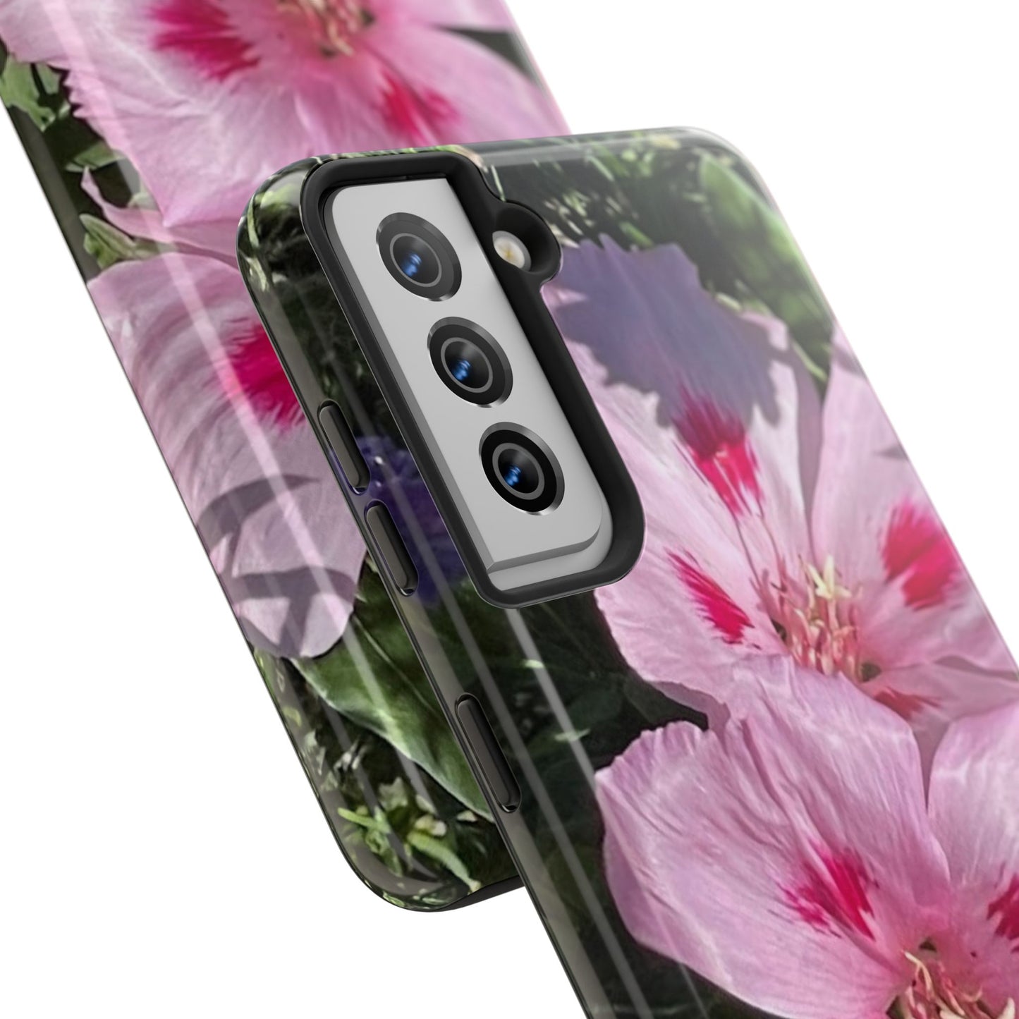 Vibrant Floral Tough Phone Case - Durable Protection with Stunning Pink Flowers
