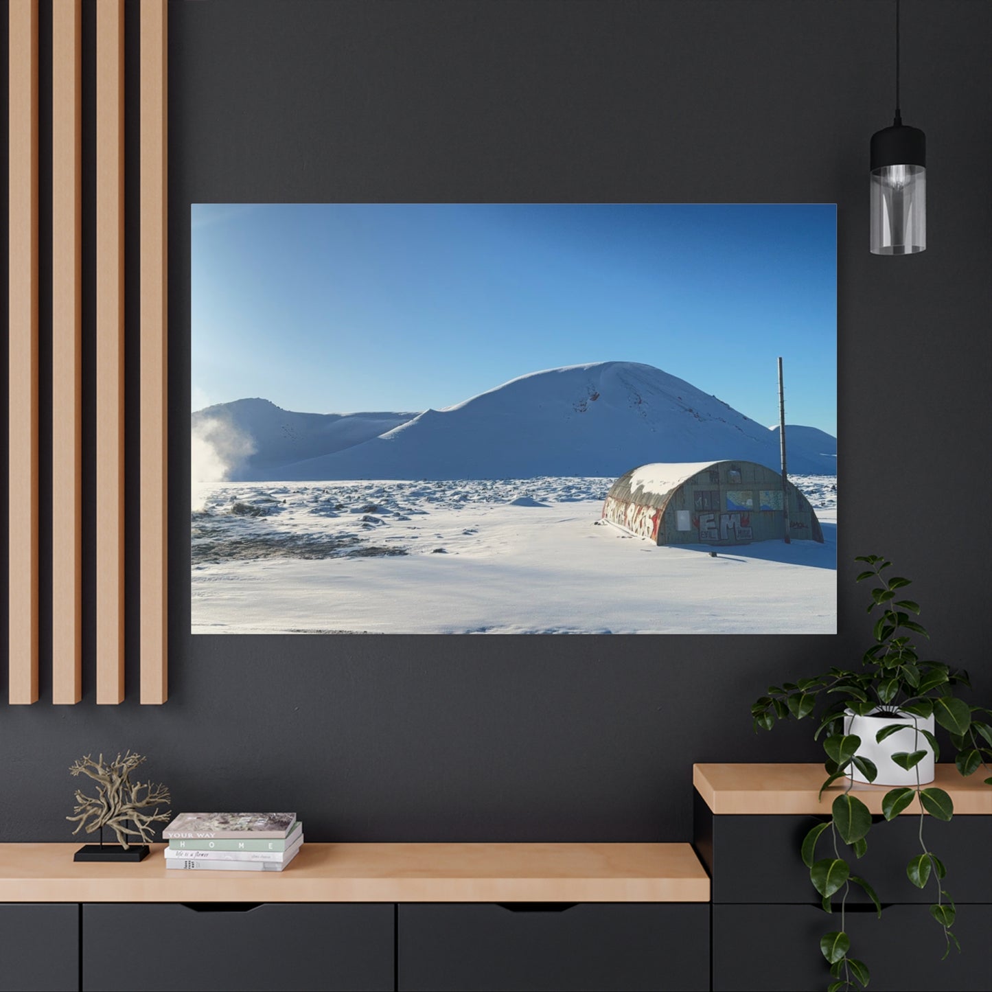 Snow-Covered Landscape Canvas Art - Stretched Matte Print