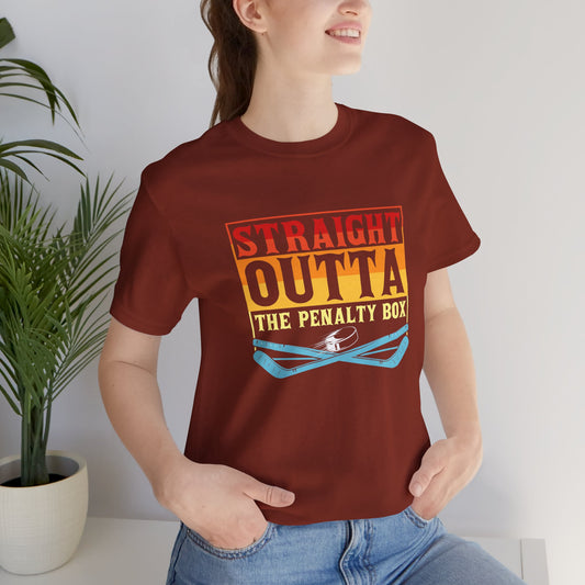 Straight Outta The Penalty Box Unisex T-Shirt - Fun Sports Tee for Game Day Hockey