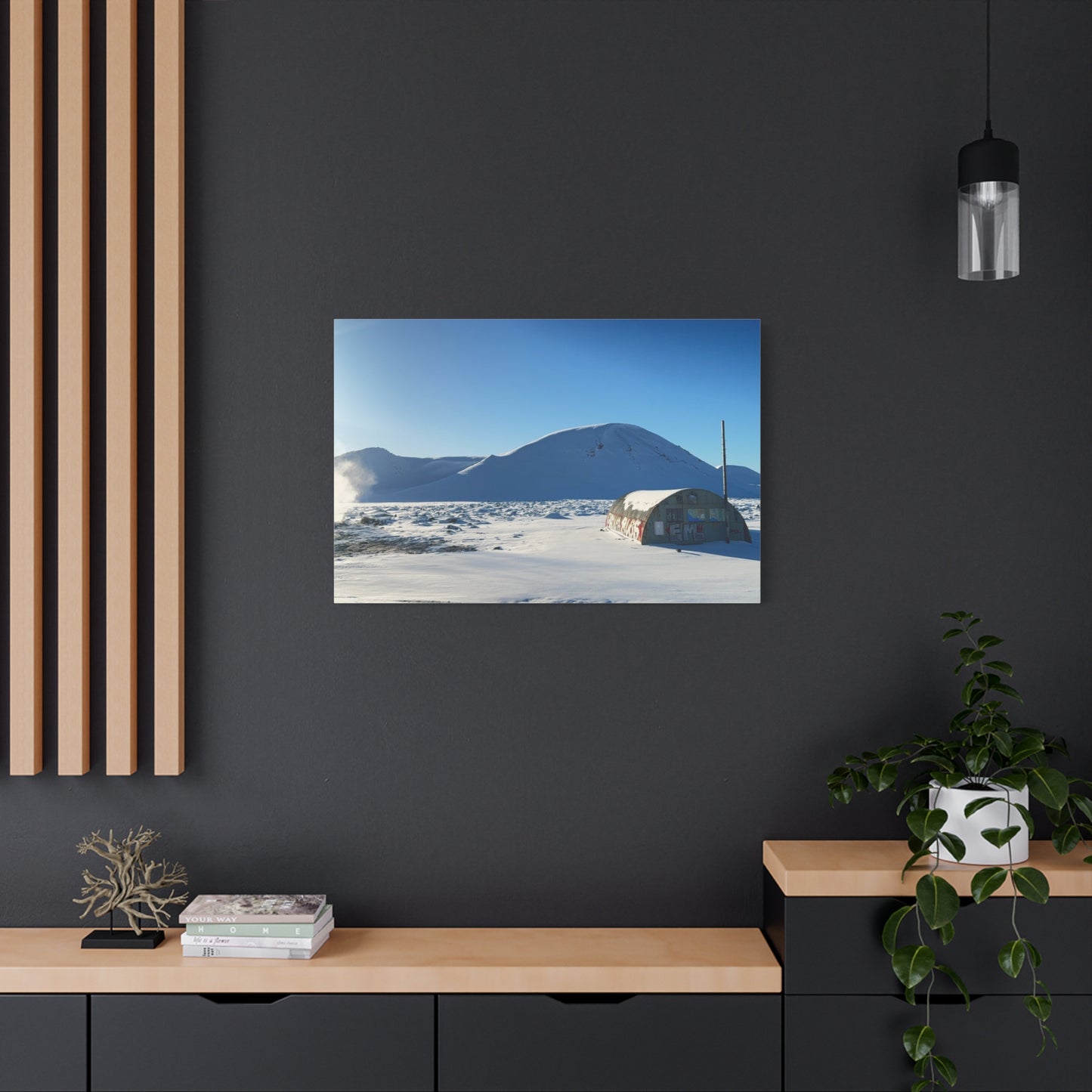 Snow-Covered Landscape Canvas Art - Stretched Matte Print