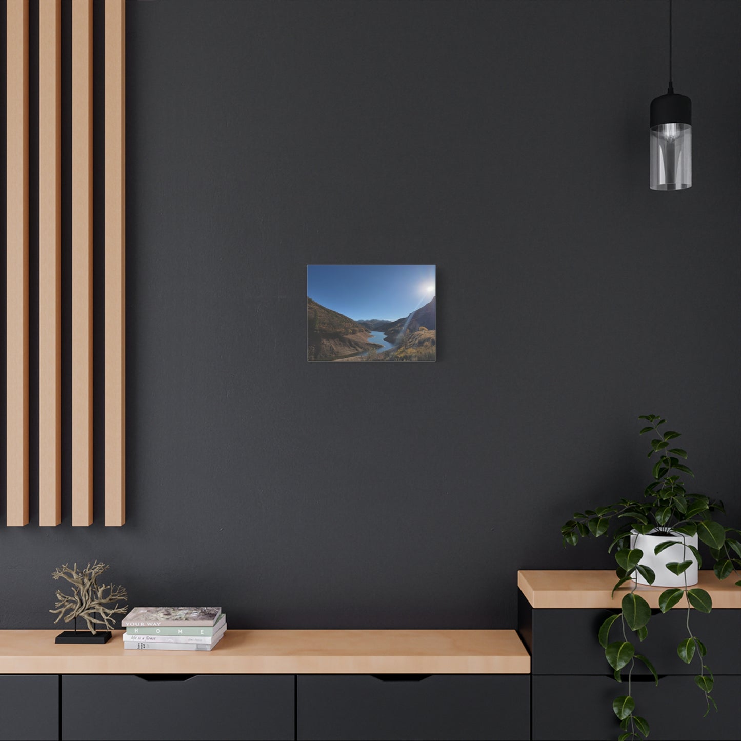 Scenic Landscape Canvas Wall Art – Tranquil Mountain River Design