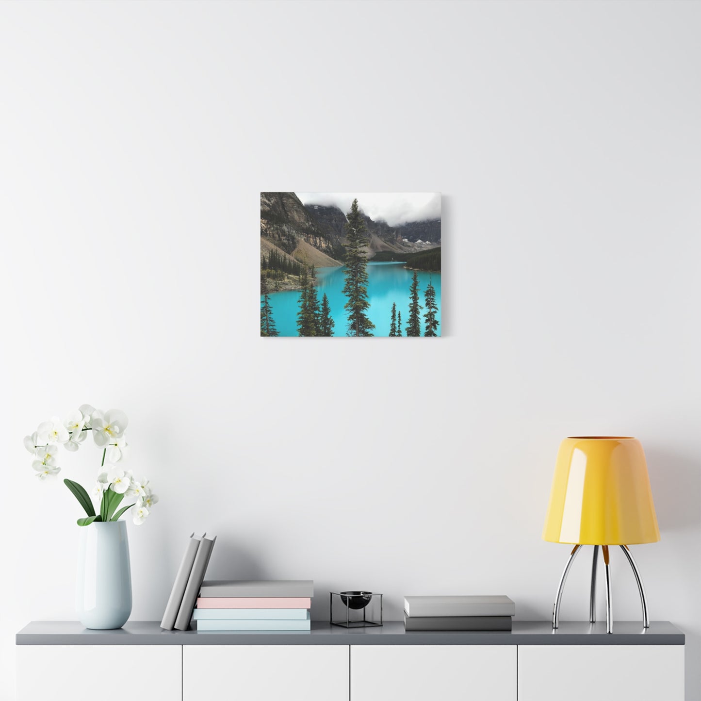 Scenic Landscape Canvas Wall Art - Tranquil Mountain Lake Decor