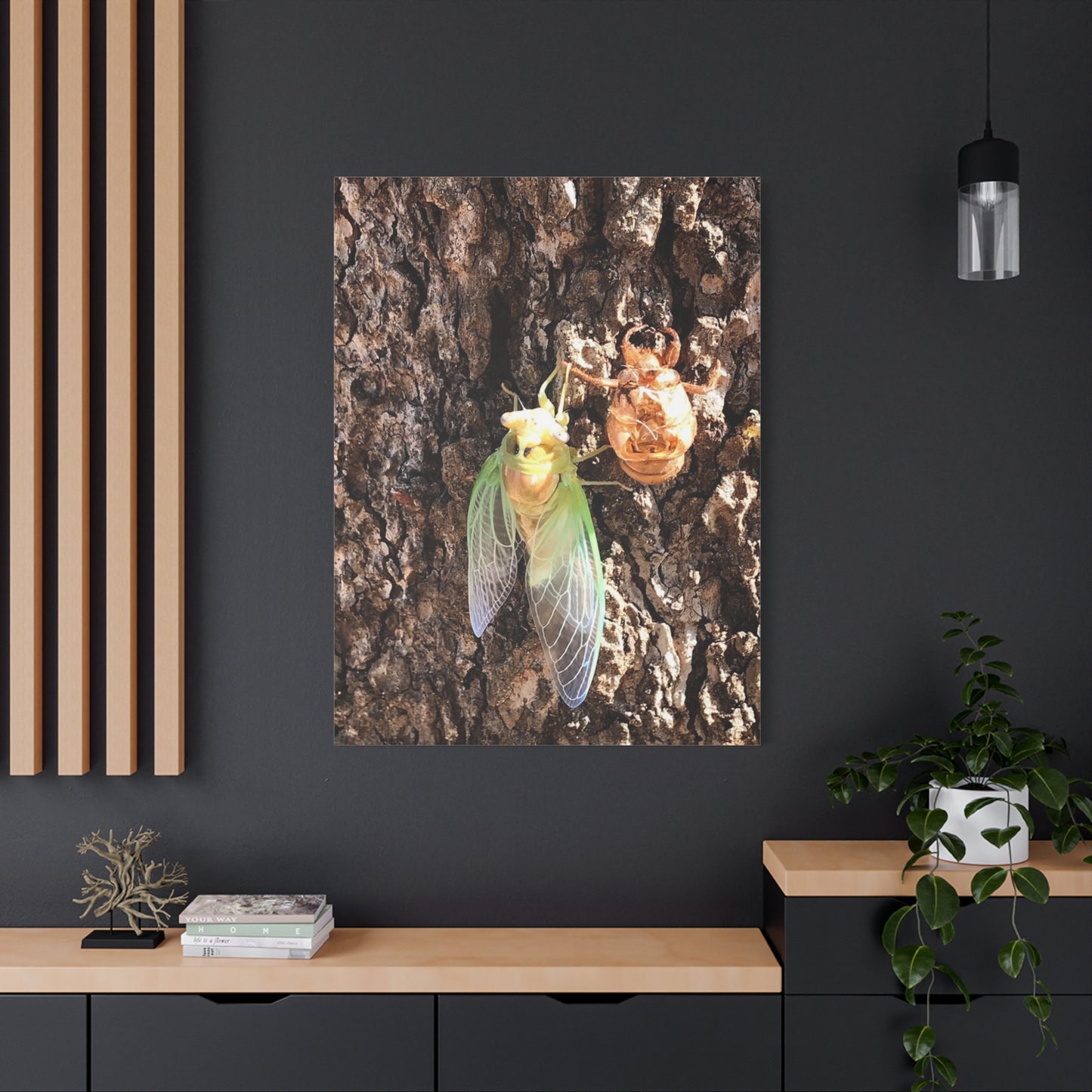 Nature-Inspired Wall Art: Cicada Lifecycle Canvas Print