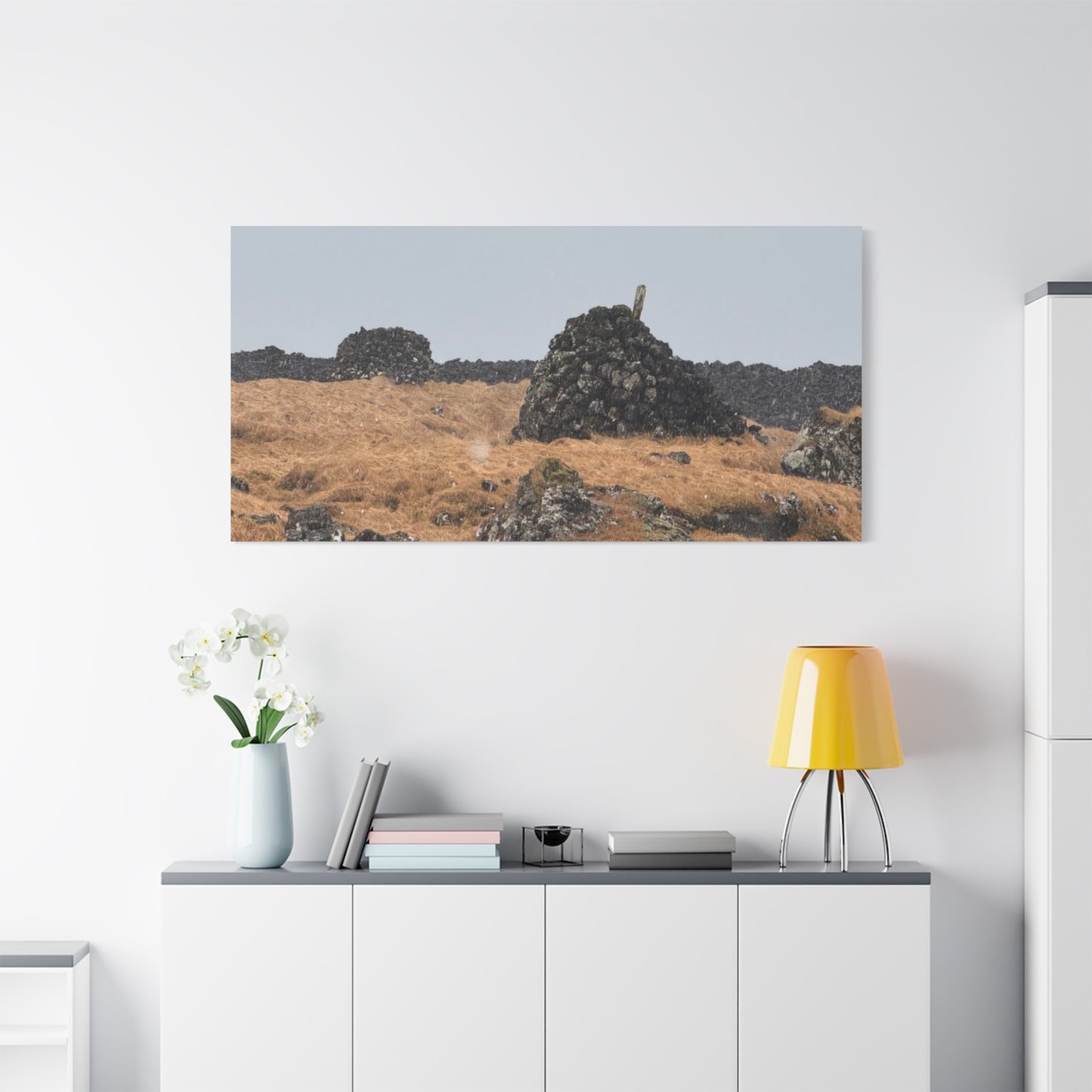 Nature-Inspired Stretched Canvas Art - Tranquil Rock Formation