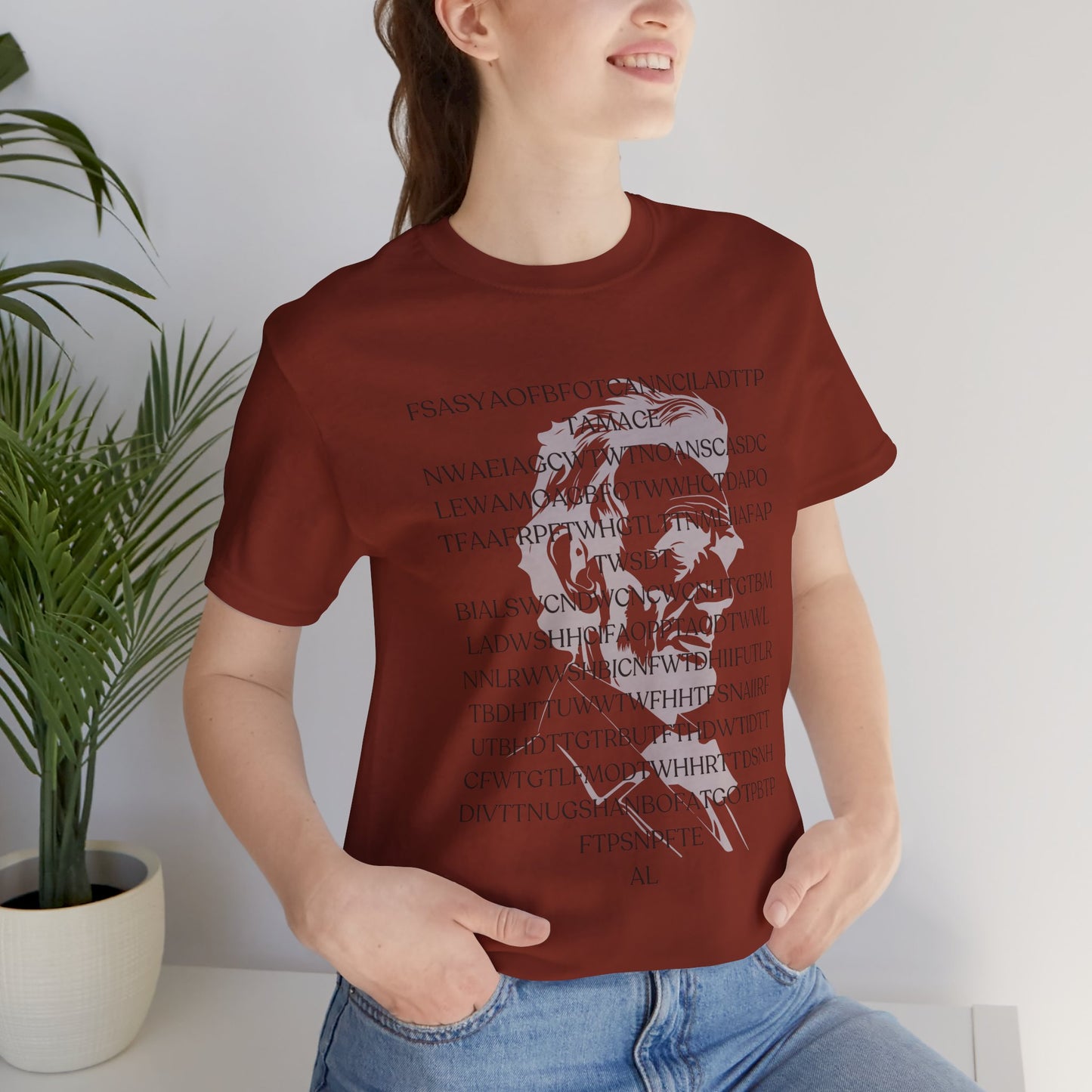 Lincoln's Gettysburg Address Unisex Jersey Short Sleeve Tee with Text Design