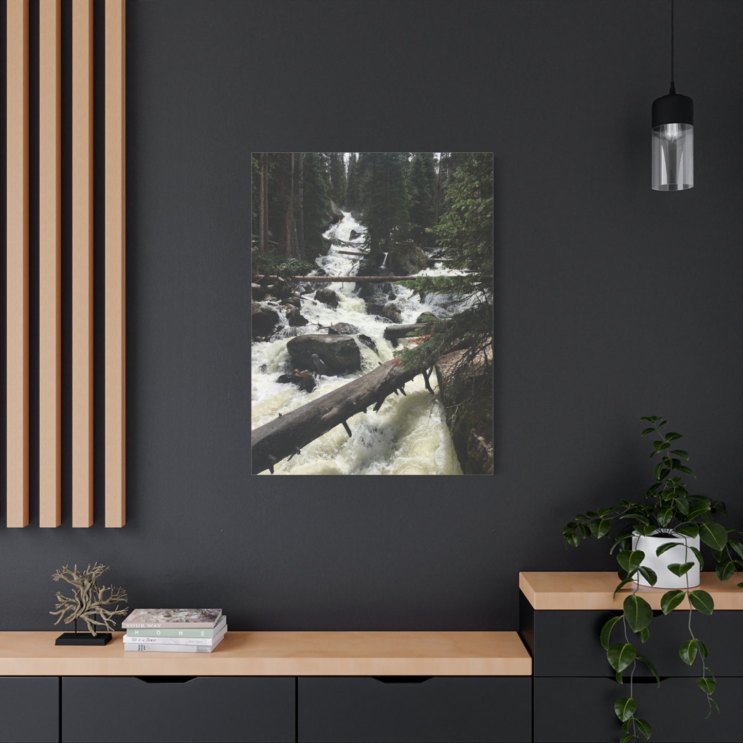 Nature Waterfall Canvas Art - Stretched Matte Wall Decor