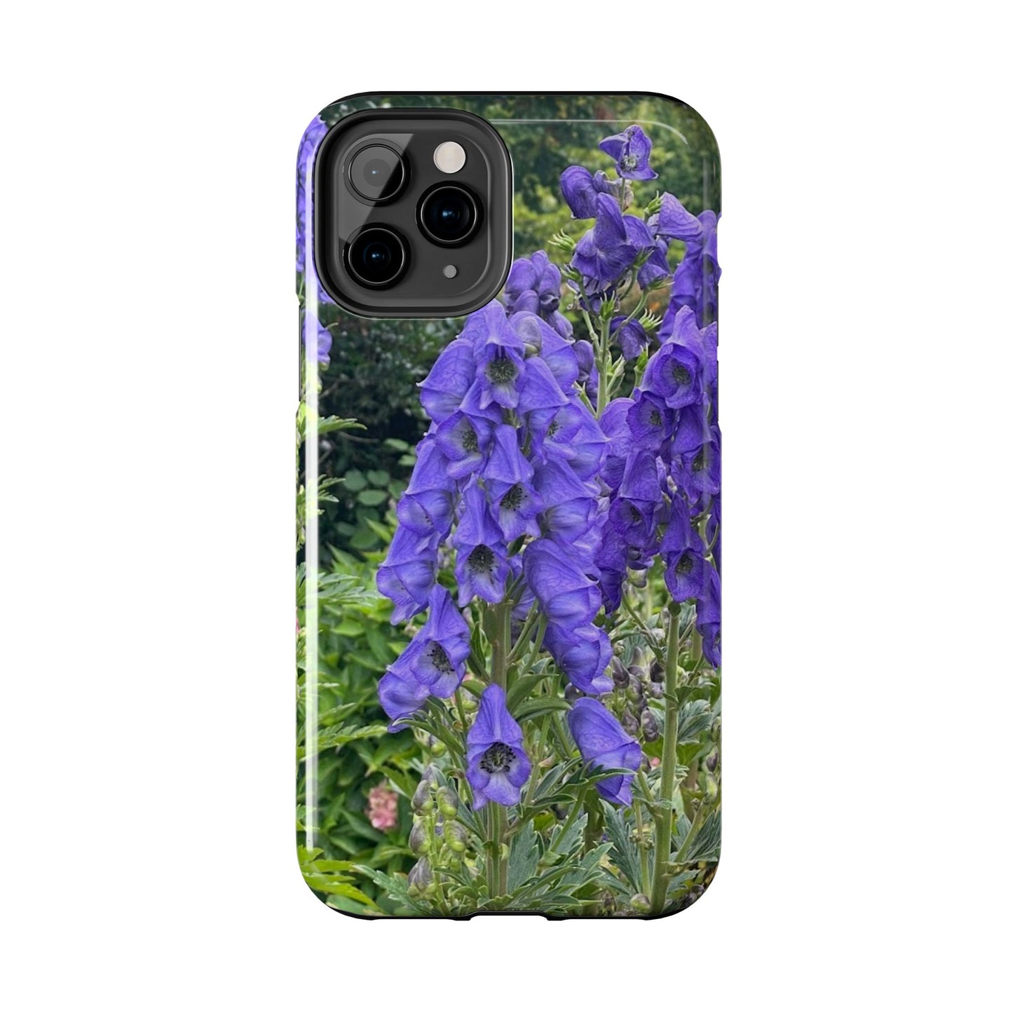 Elegant Floral Tough Phone Case - Purple Aconite Design
