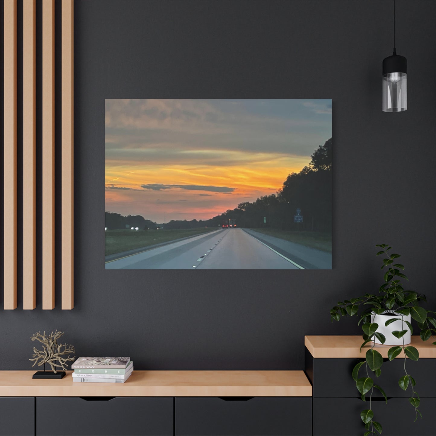 Sunset Roadway Canvas Print - Matte Stretched Artwork