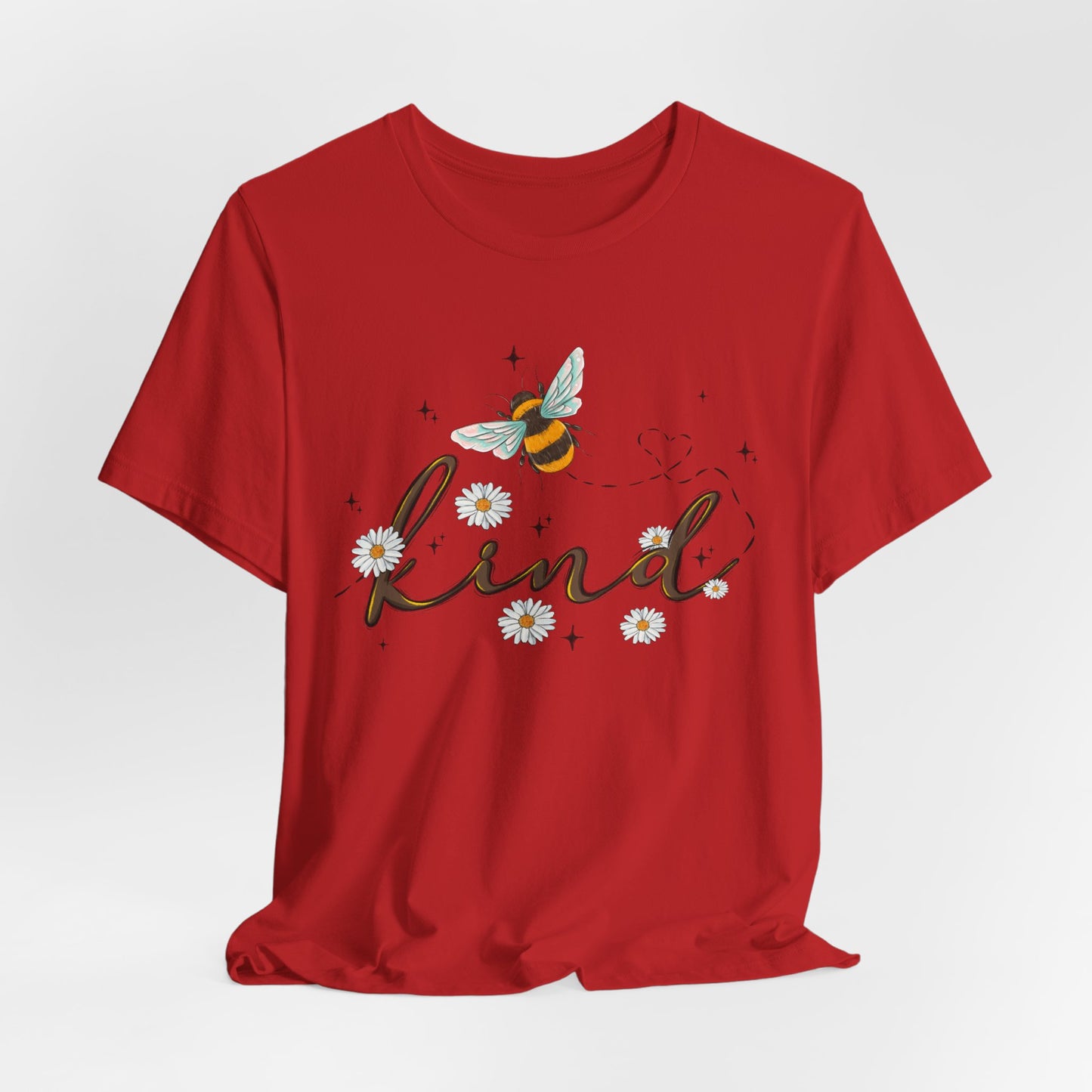 Bee Kind Unisex Jersey Short Sleeve Tee - Inspirational Floral Design