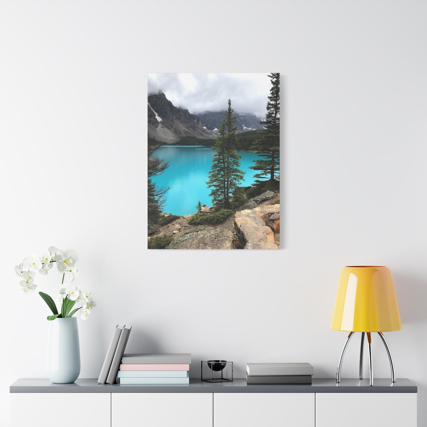 Nature Canvas Print - Tranquil Mountain Lake Art for Home Decor