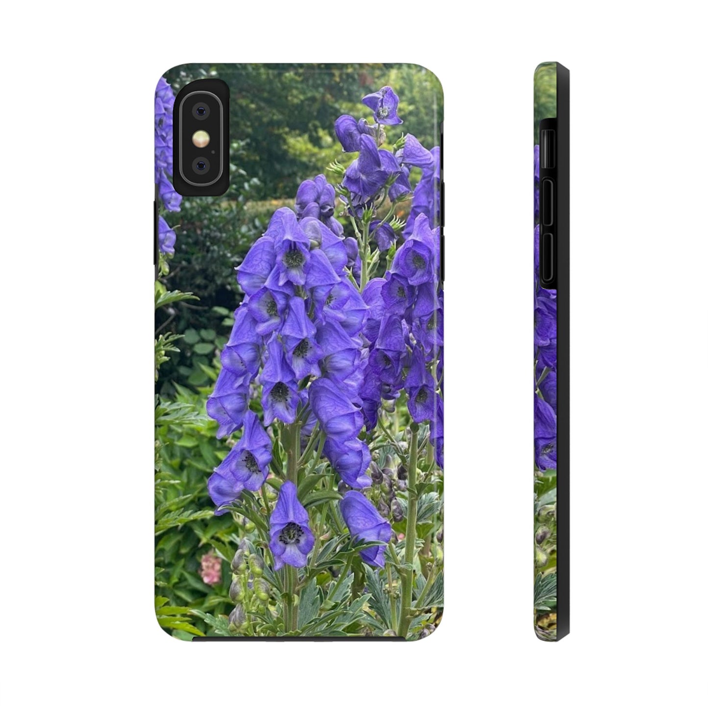 Elegant Floral Tough Phone Case - Purple Aconite Design