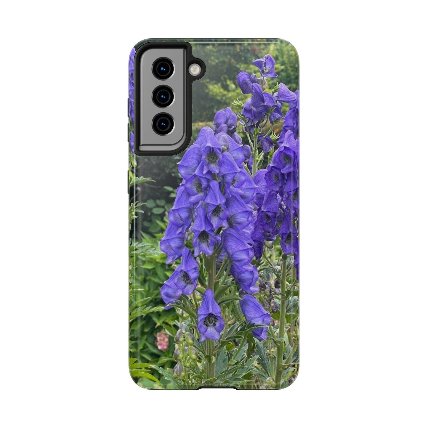 Elegant Floral Tough Phone Case - Purple Aconite Design