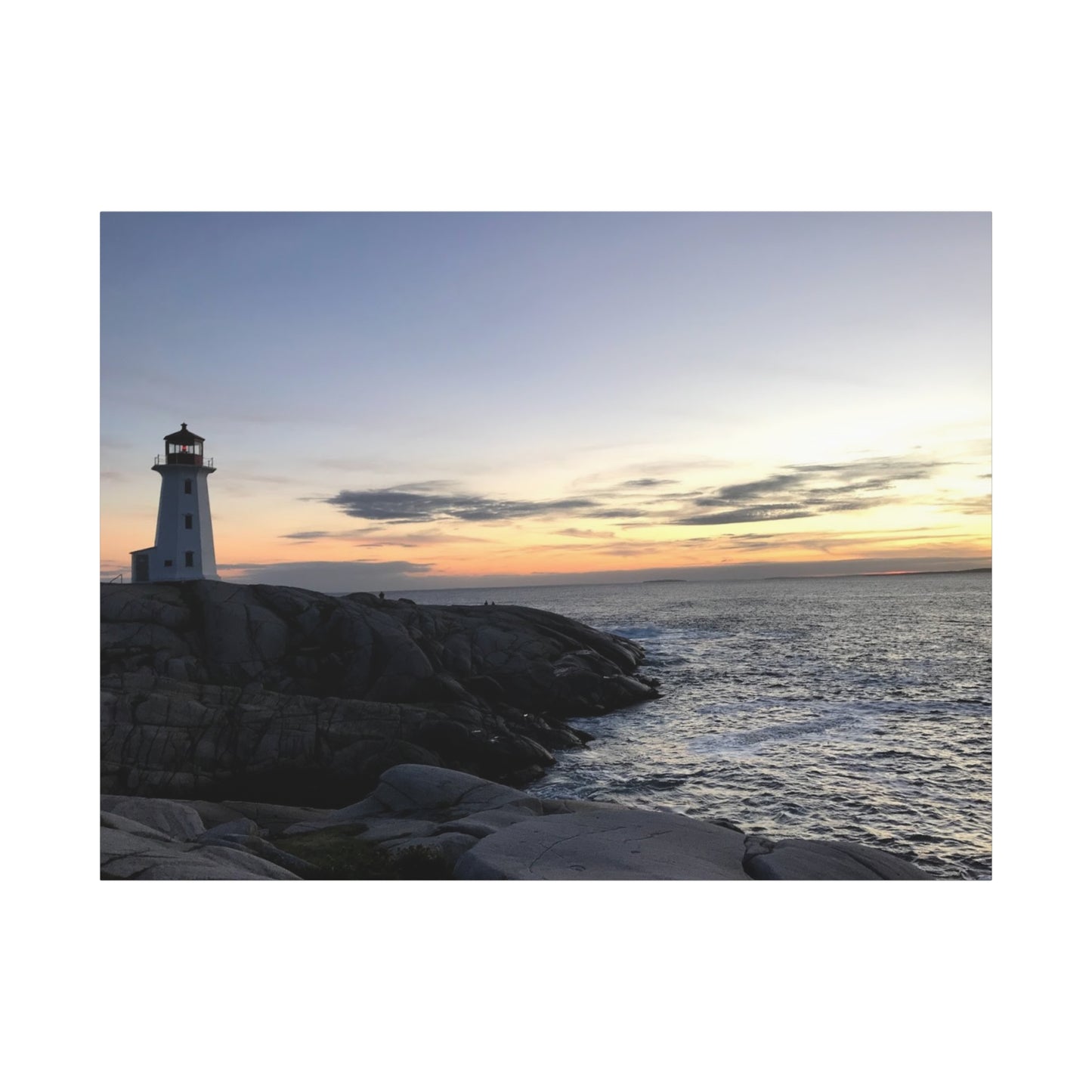 Sunset Lighthouse Canvas Print - Coastal Decor for Beach Lovers Peggys Cove