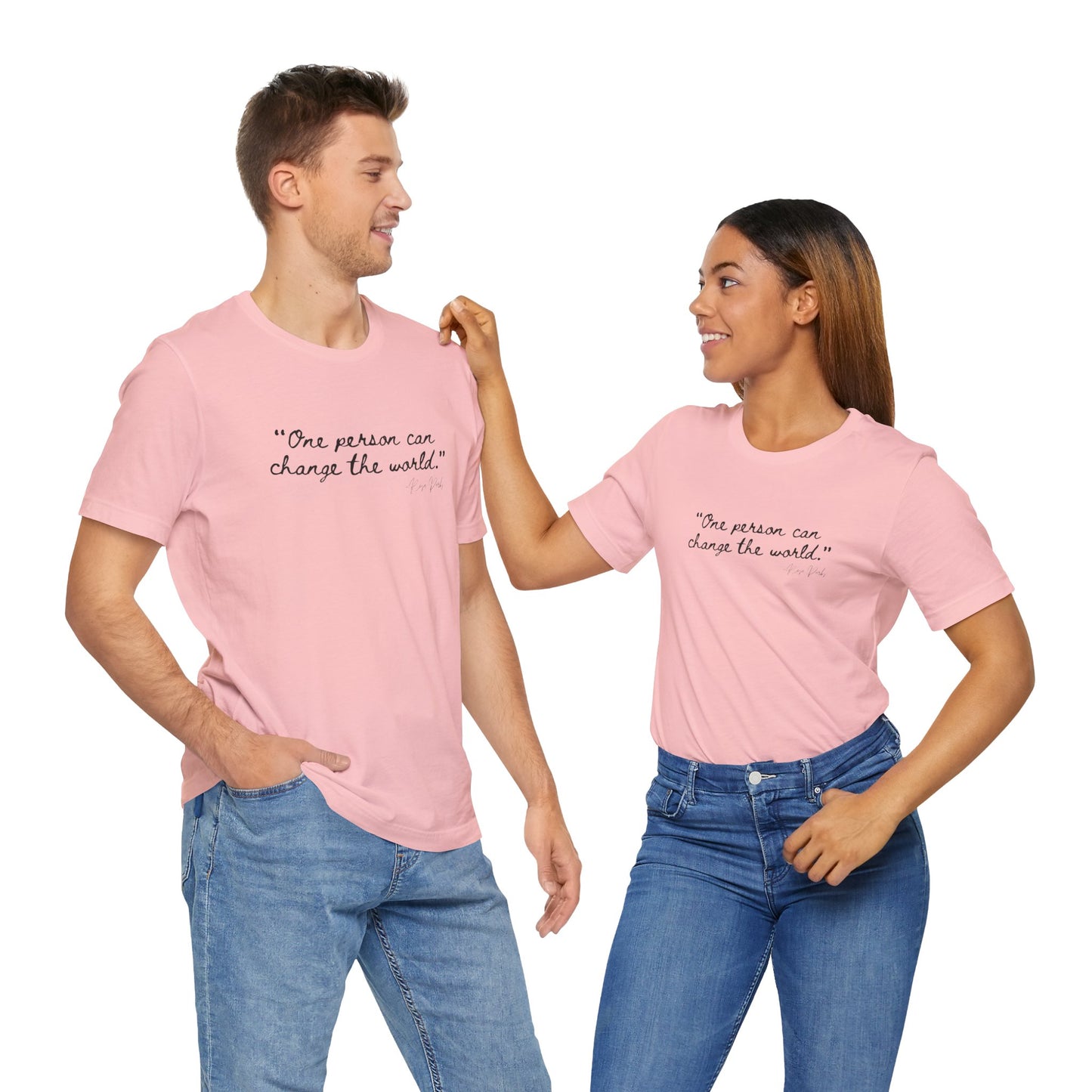 Rosa Parks Inspirational Quote Tee - "One Person Can Change The World" Unisex Jersey Short Sleeve Shirt