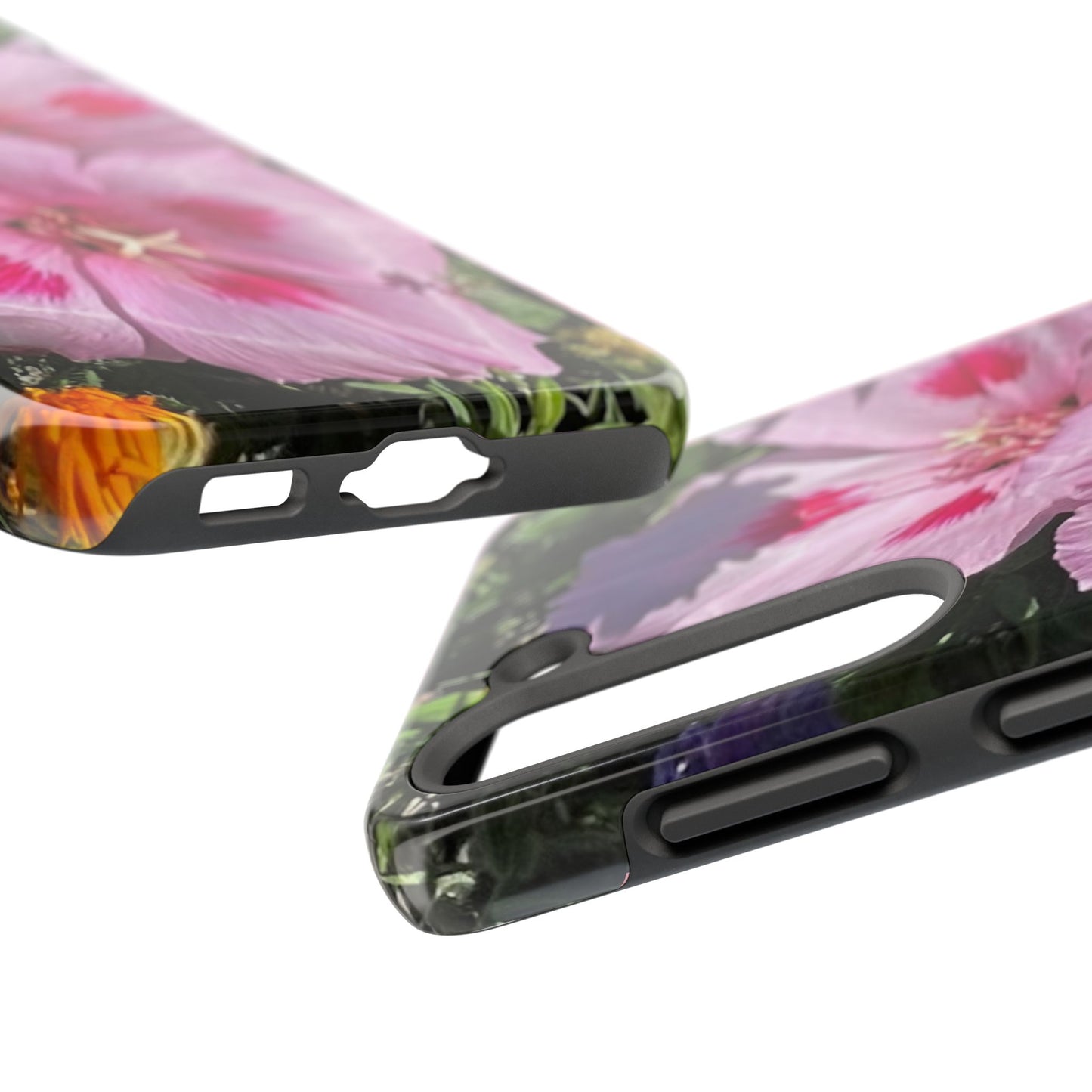 Vibrant Floral Tough Phone Case - Durable Protection with Stunning Pink Flowers